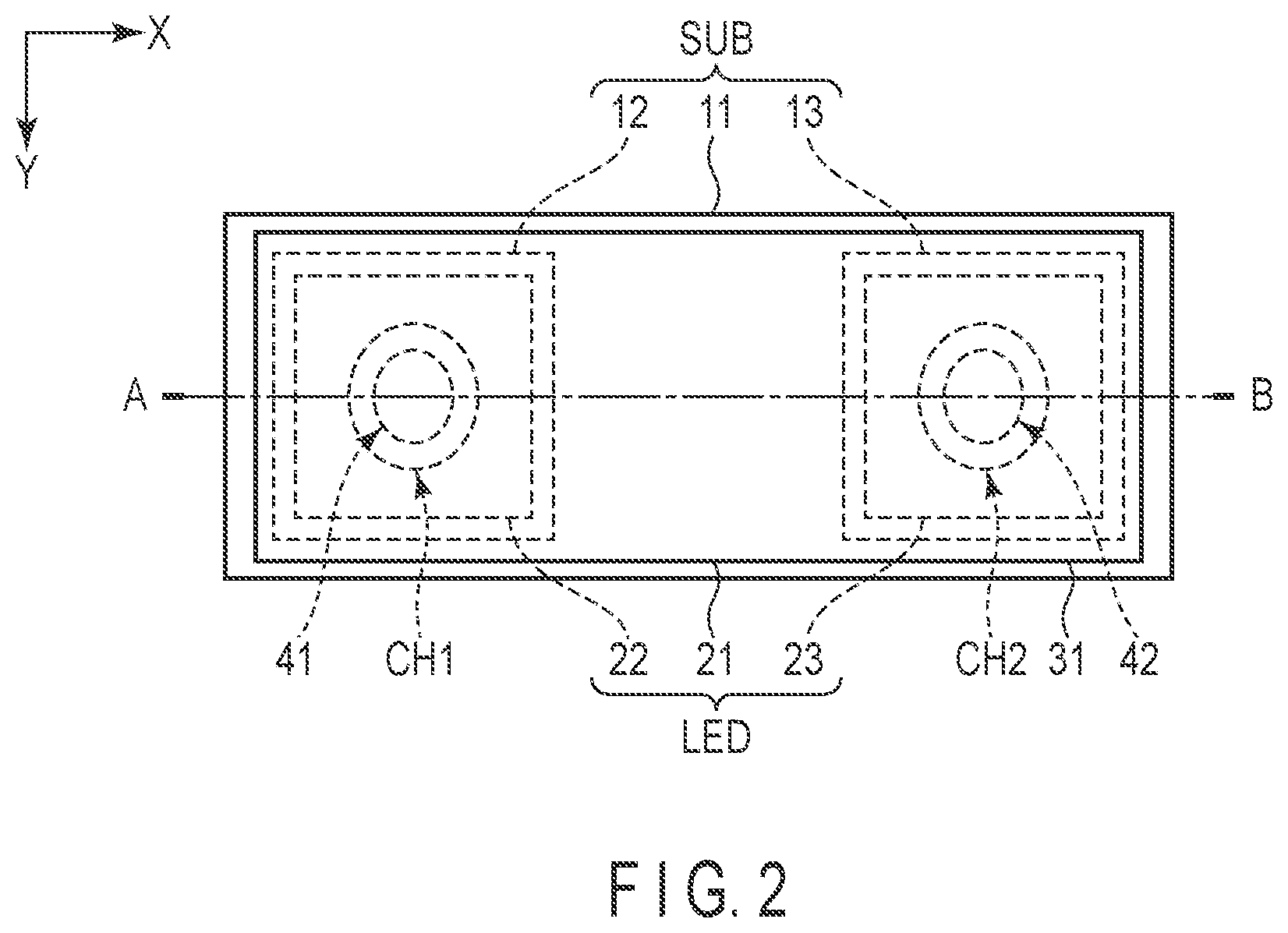 Patent US12107189 Figure 2 – Light-emitting element and electronic device