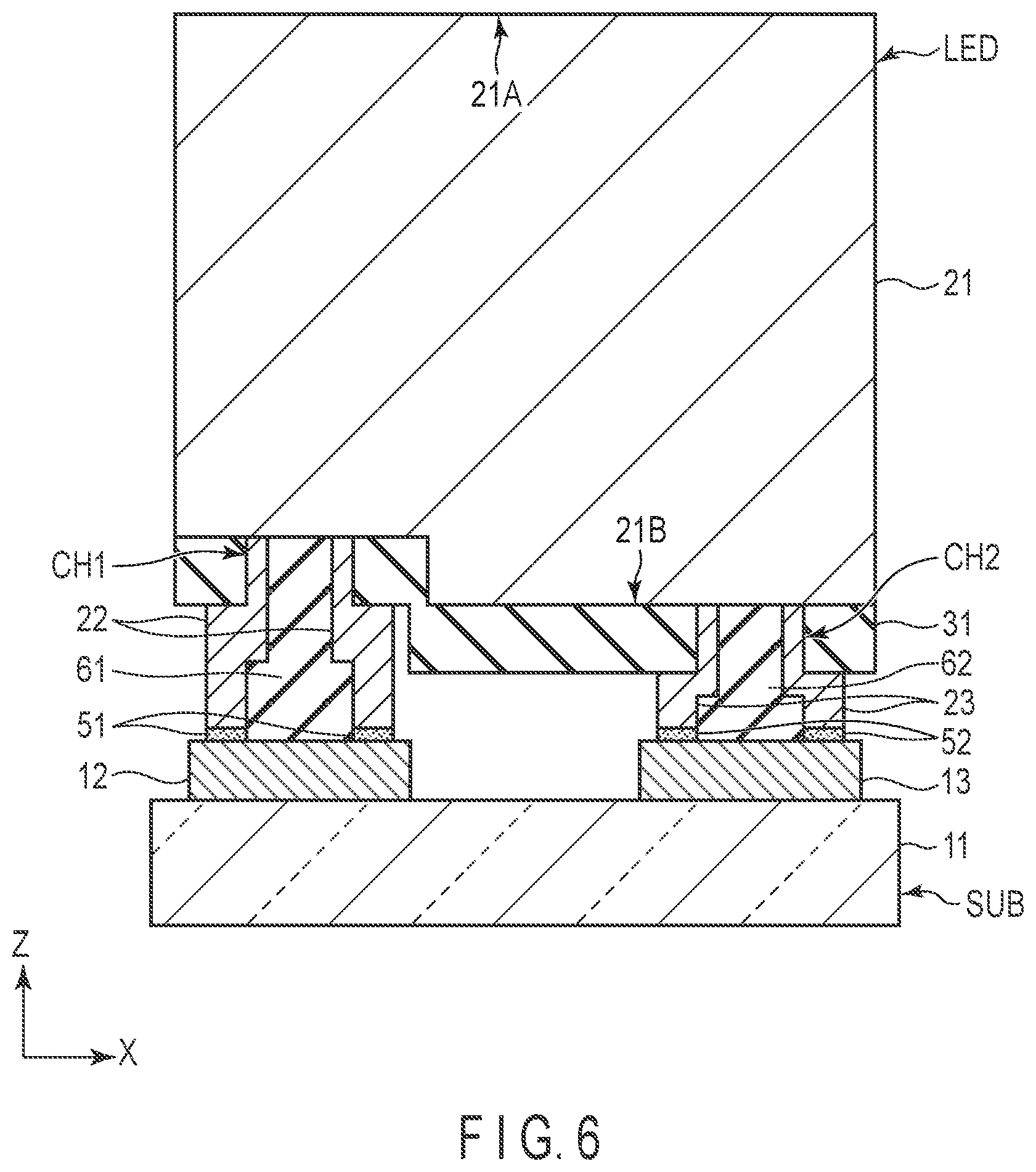 Patent US12107189 Figure 6 – Light-emitting element and electronic device