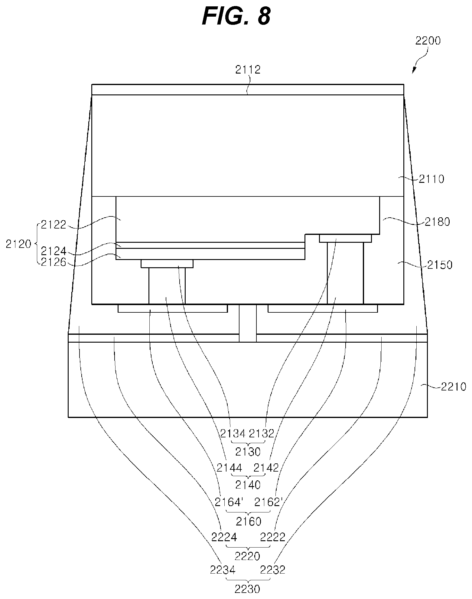 Patent US12107195 Figure 8 – Light emitting diode package and method of manufacturing the same