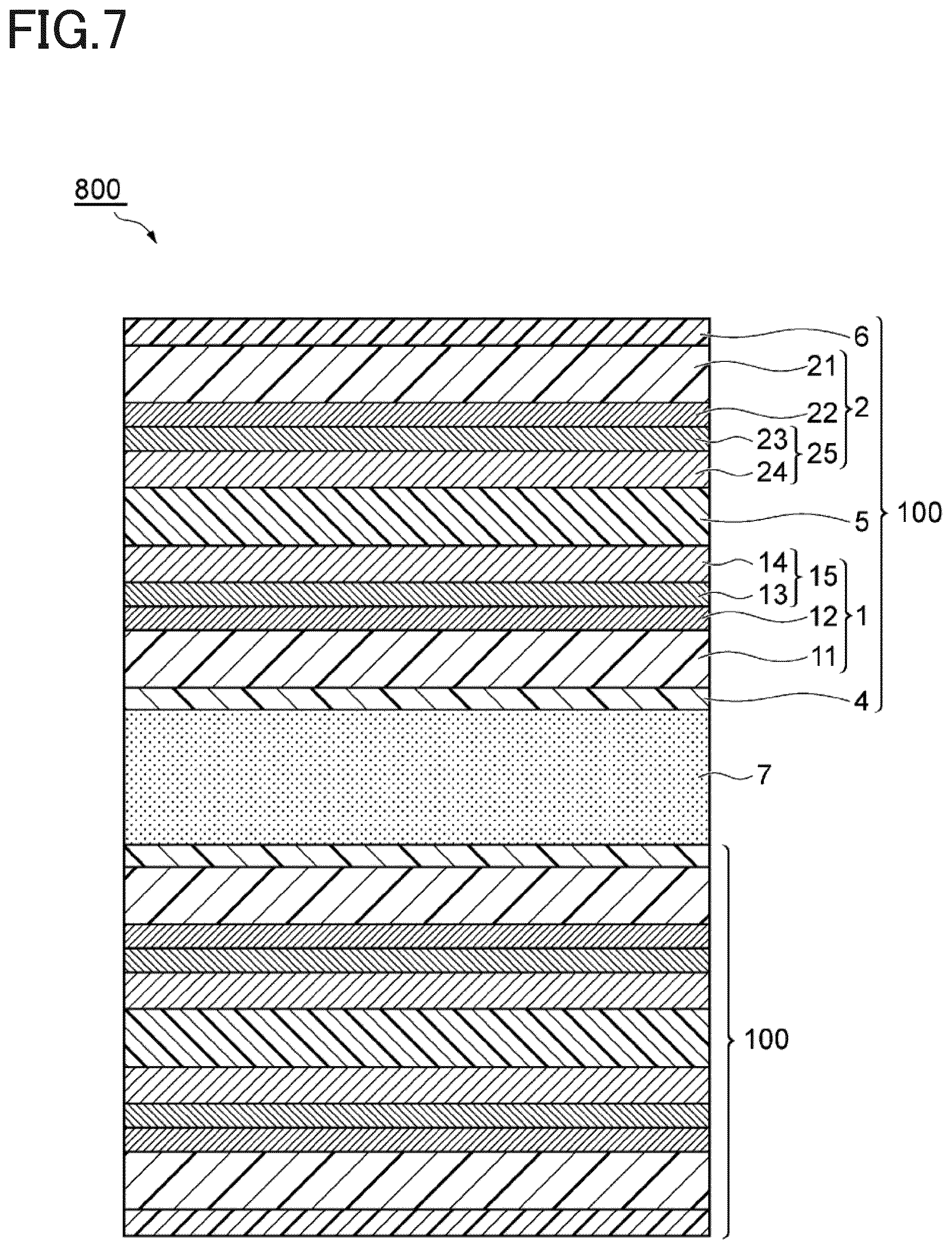 Patent US12107198 Figure 7 – Barrier film and method for manufacturing the same, wavelength conversion sheet and method for manufacturing the same, and optical laminate and method for manufacturing the same