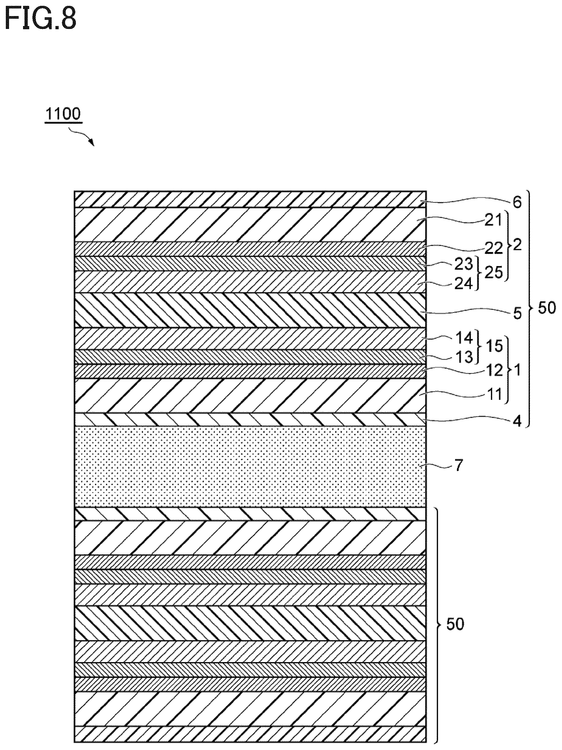 Patent US12107198 Figure 8 – Barrier film and method for manufacturing the same, wavelength conversion sheet and method for manufacturing the same, and optical laminate and method for manufacturing the same