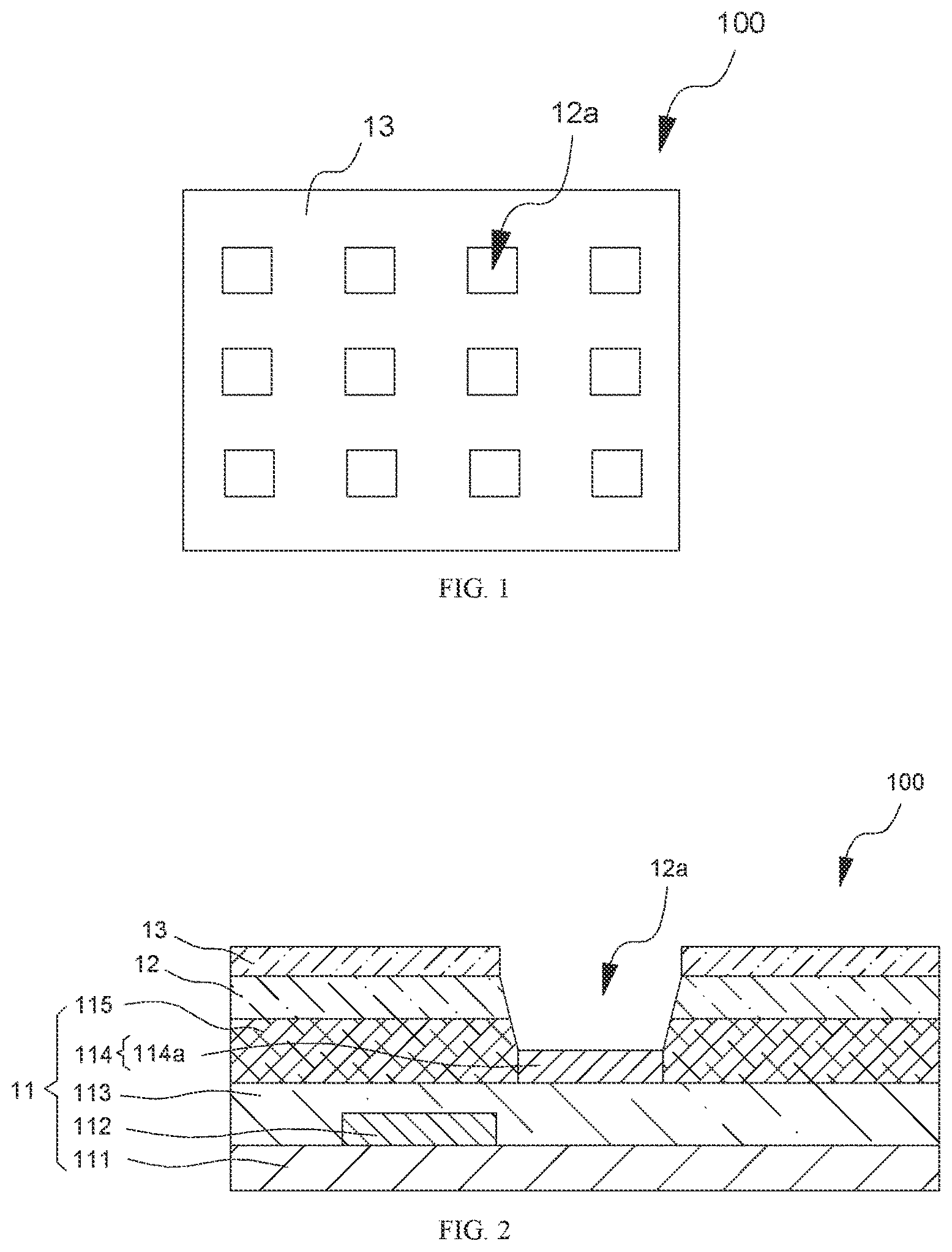 Patent US12107200 Figure 1 – Backplane and light emitting diode panel