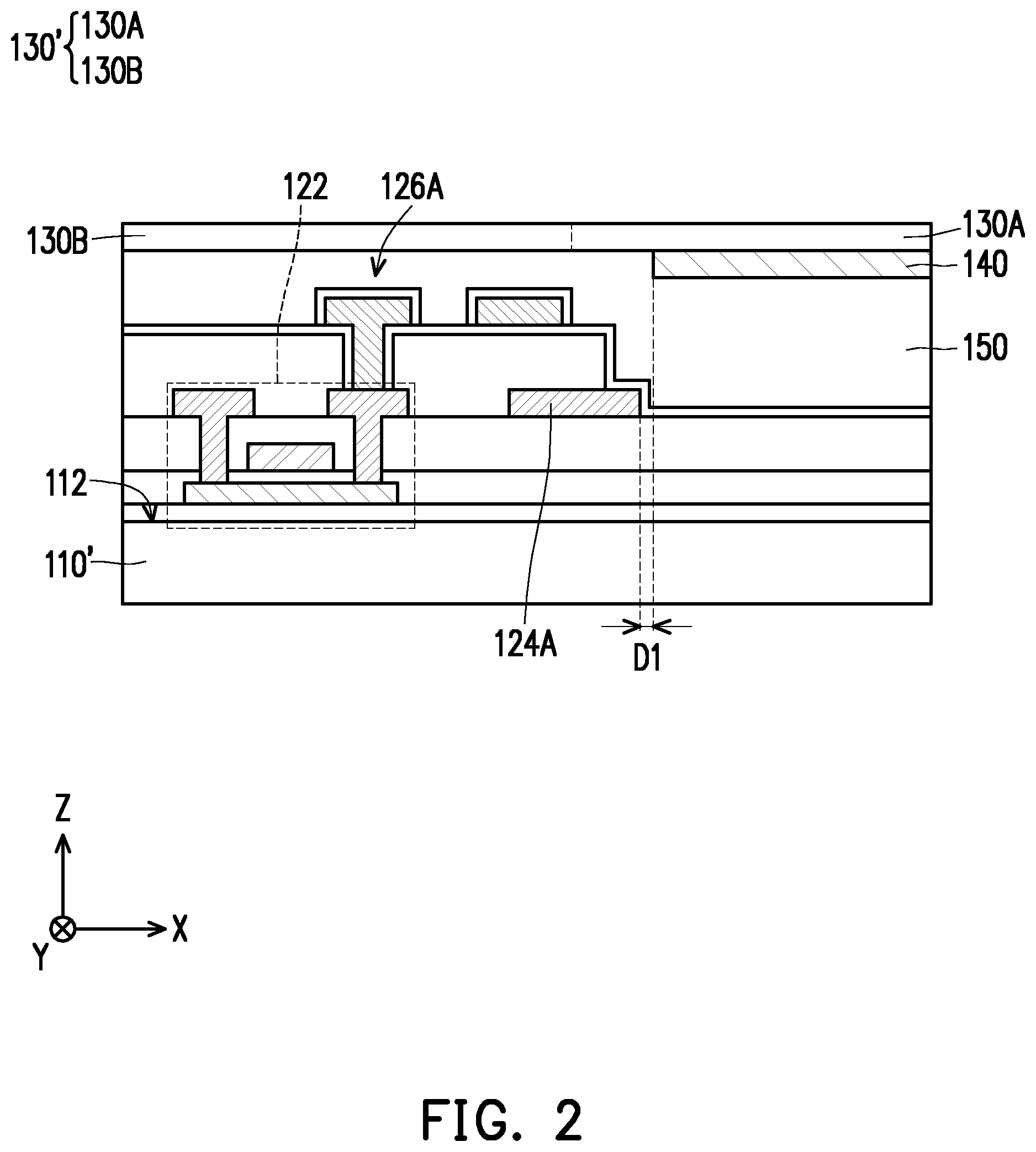 Patent US12107202 Figure 2 – Electronic device and manufacturing method thereof
