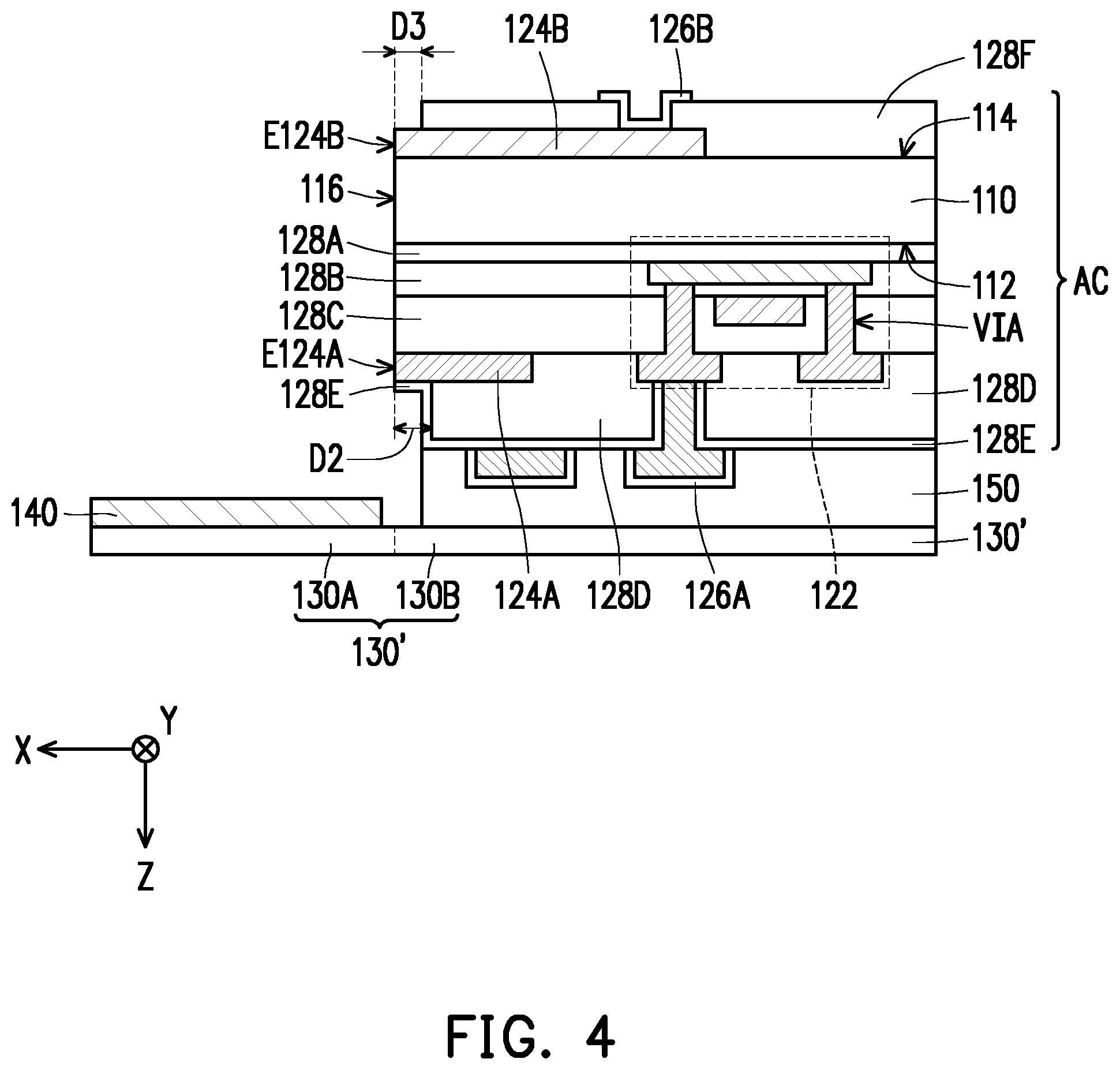 Patent US12107202 Figure 4 – Electronic device and manufacturing method thereof