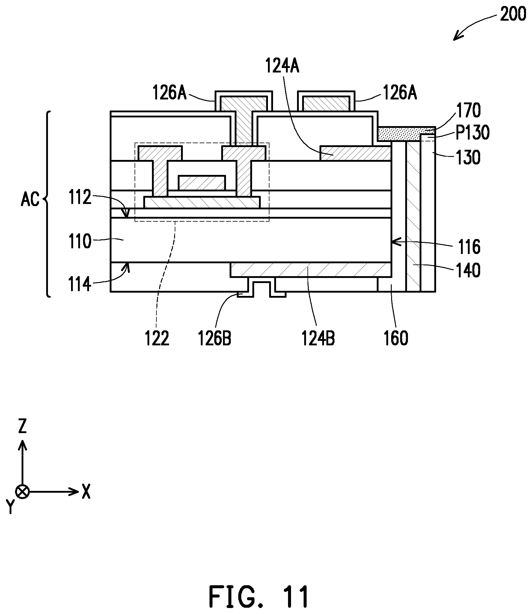 Patent US12107202 Figure 11 – Electronic device and manufacturing method thereof