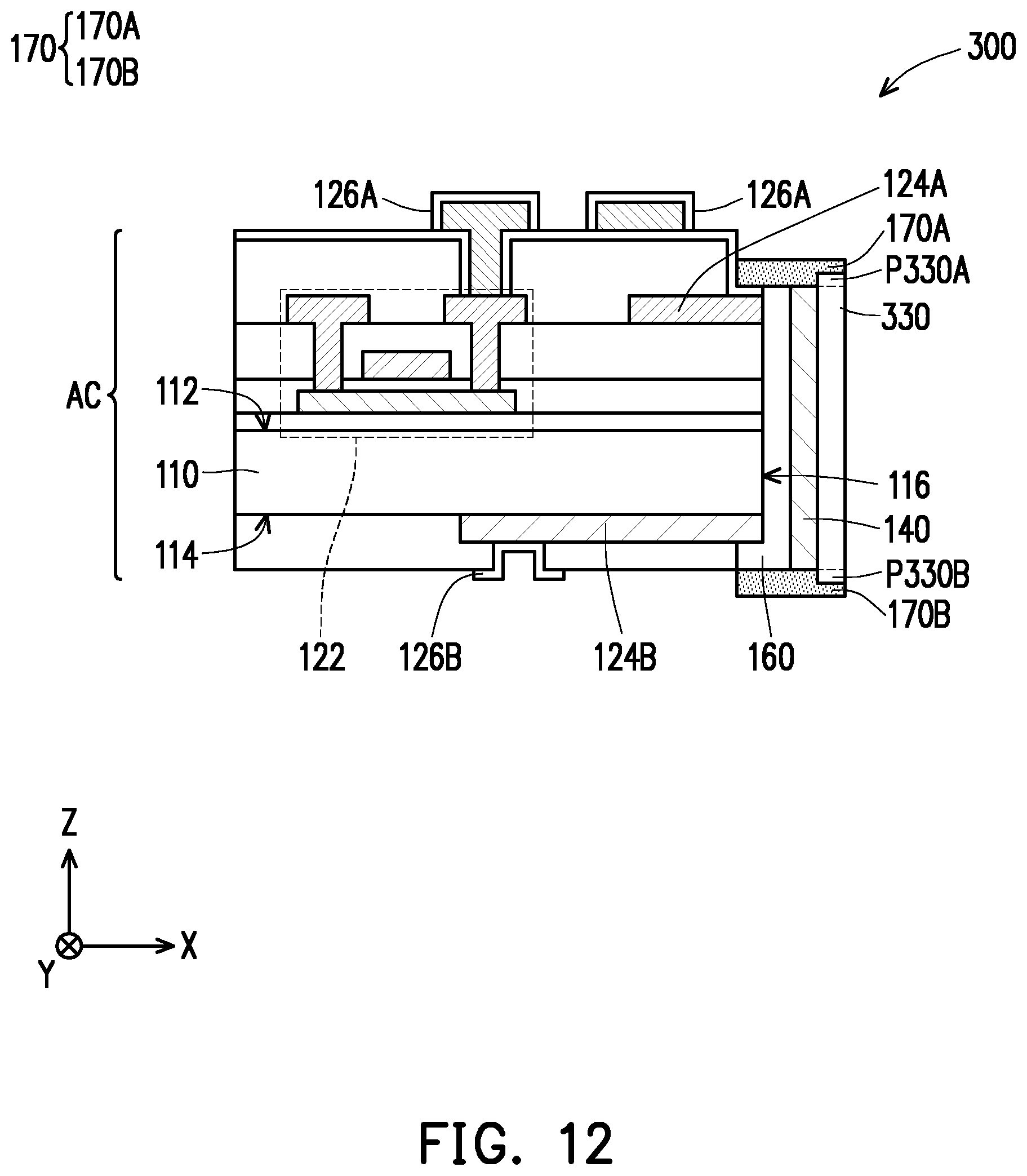 Patent US12107202 Figure 12 – Electronic device and manufacturing method thereof