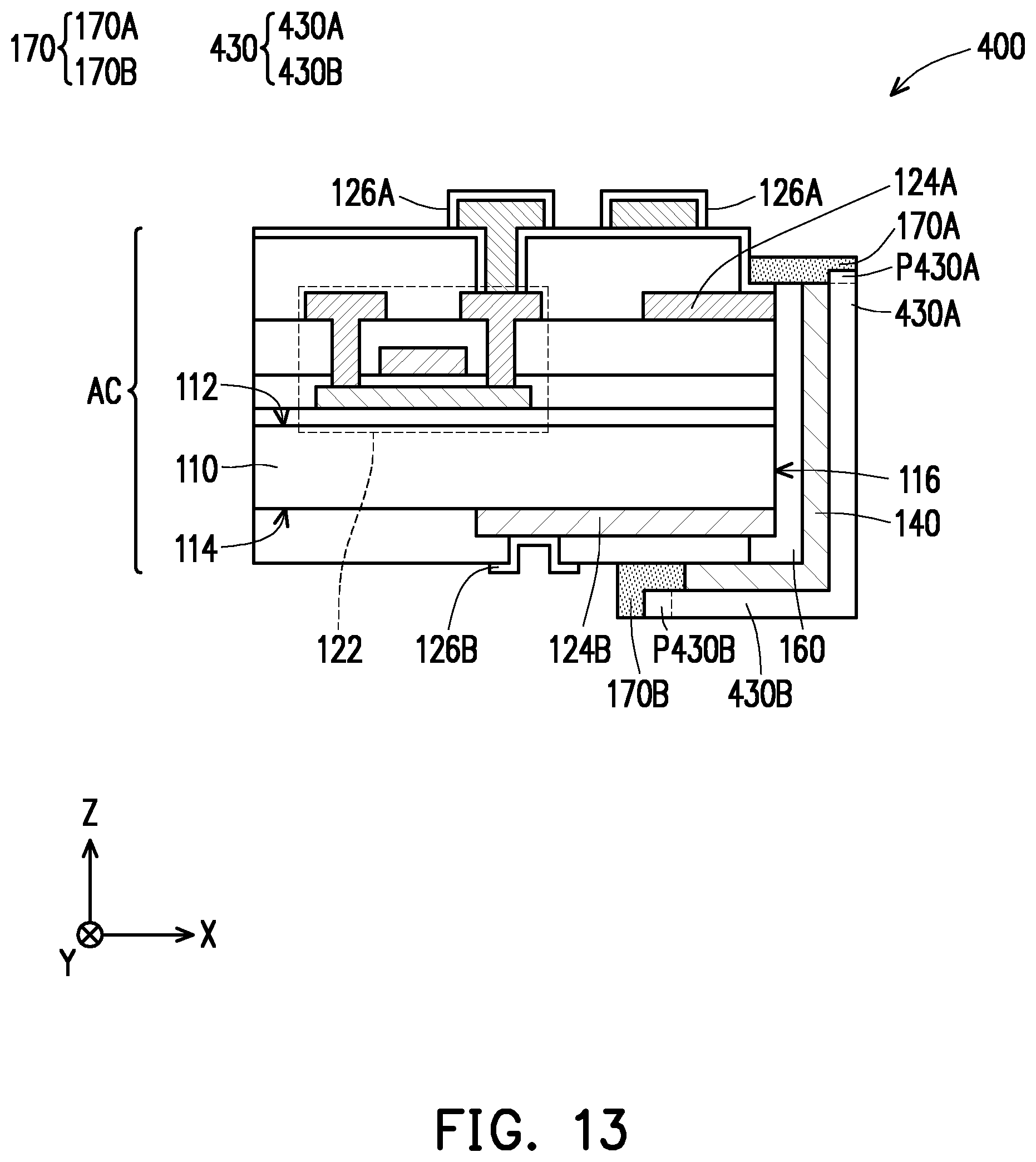 Patent US12107202 Figure 13 – Electronic device and manufacturing method thereof