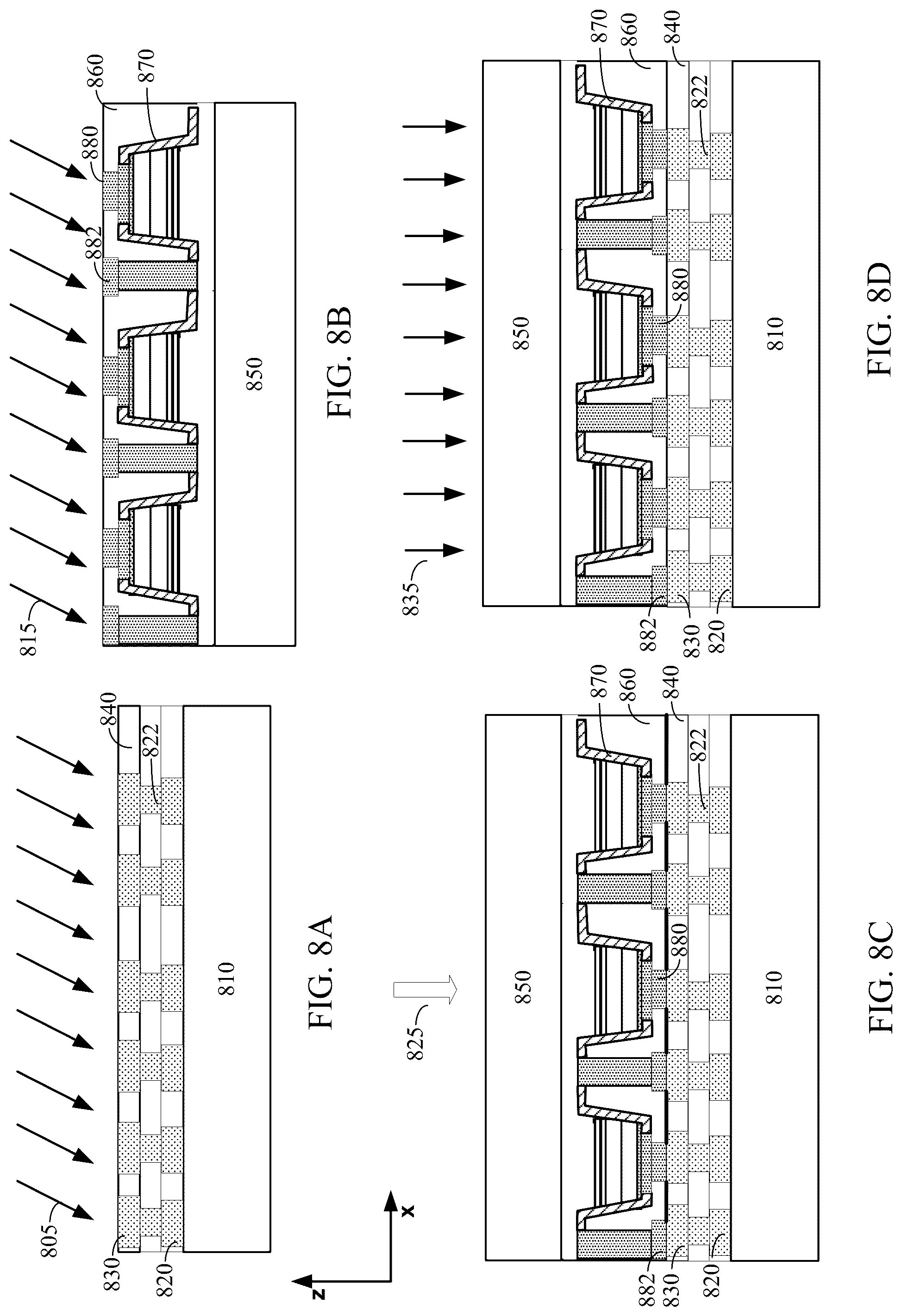 Patent US12107204 Figure 8 – Small-pitch micro-LEDs
