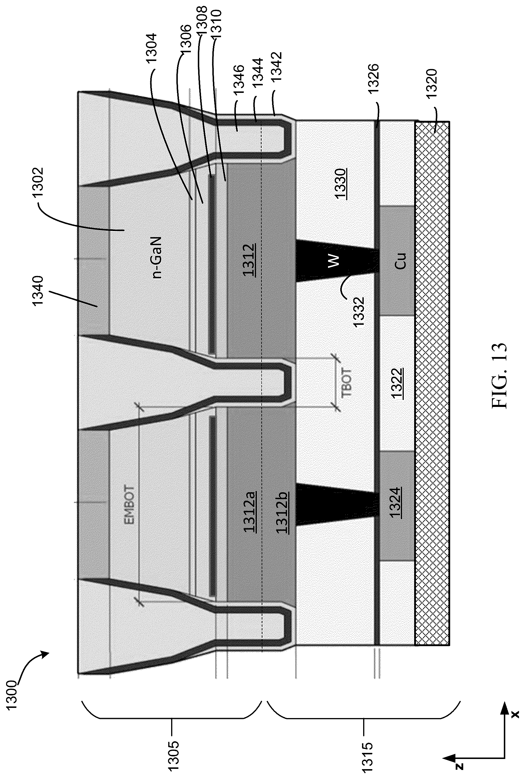 Patent US12107204 Figure 13 – Small-pitch micro-LEDs