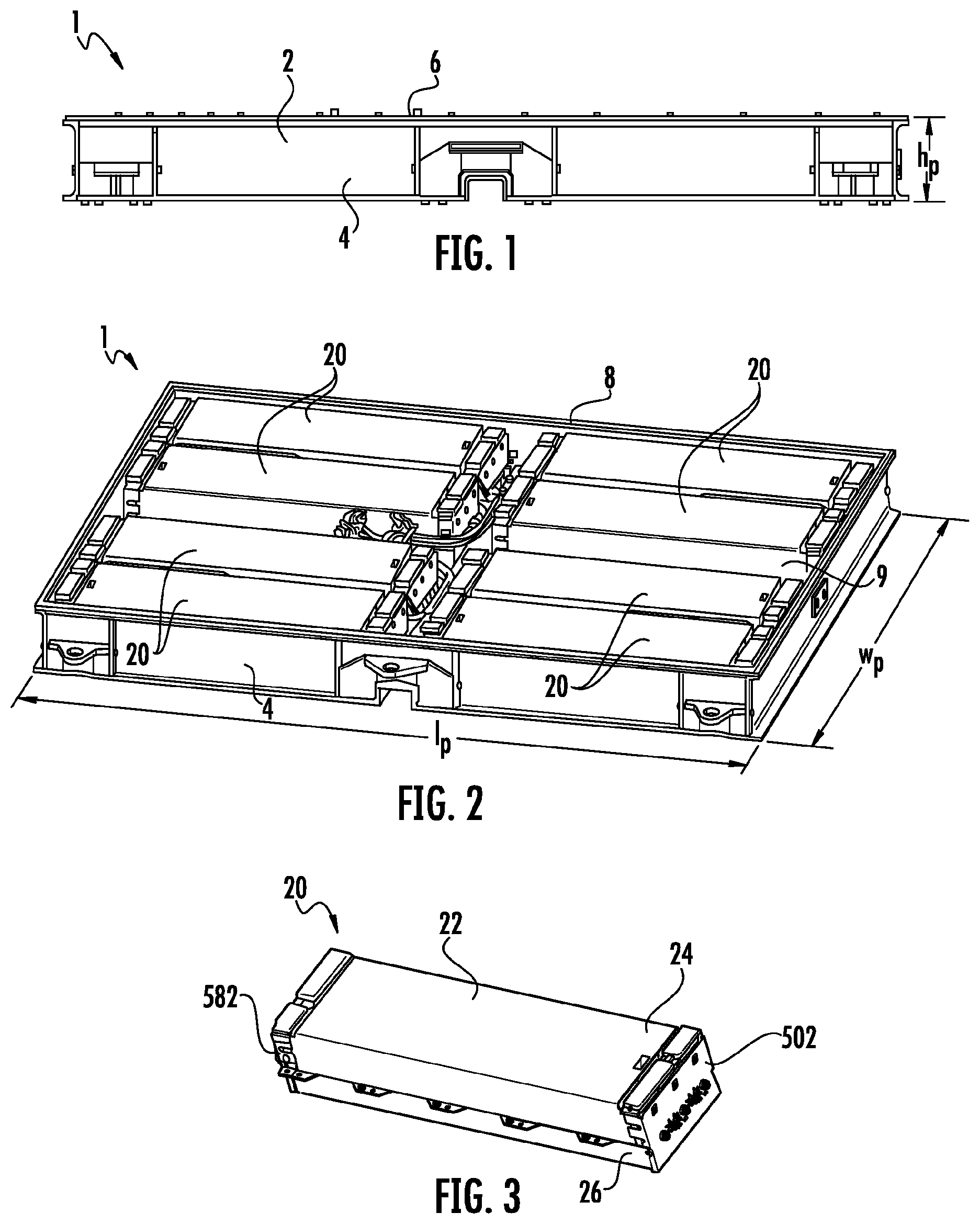 Patent US12107247 Figure 1 – Battery pack with thermal management system