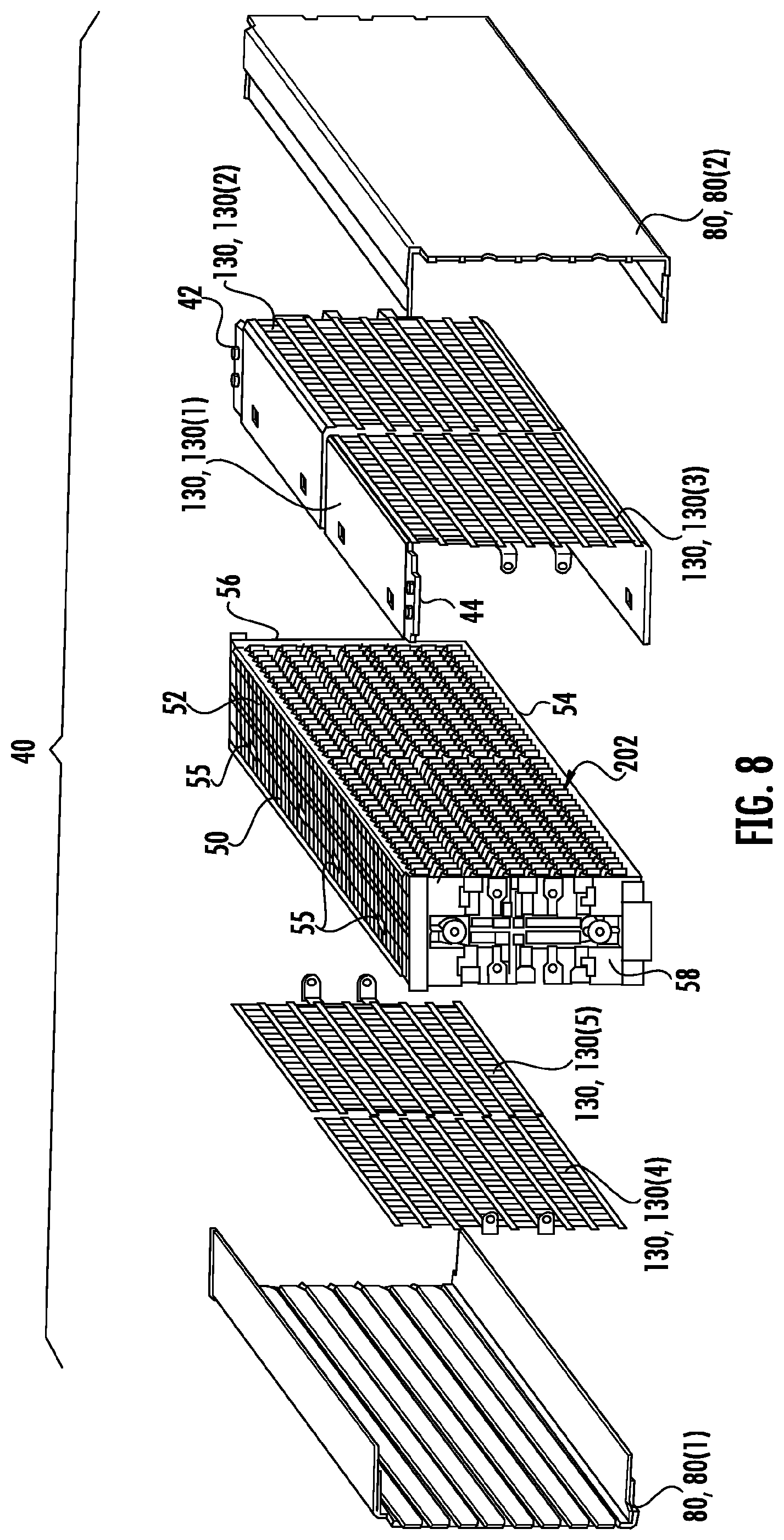 Patent US12107247 Figure 4 – Battery pack with thermal management system