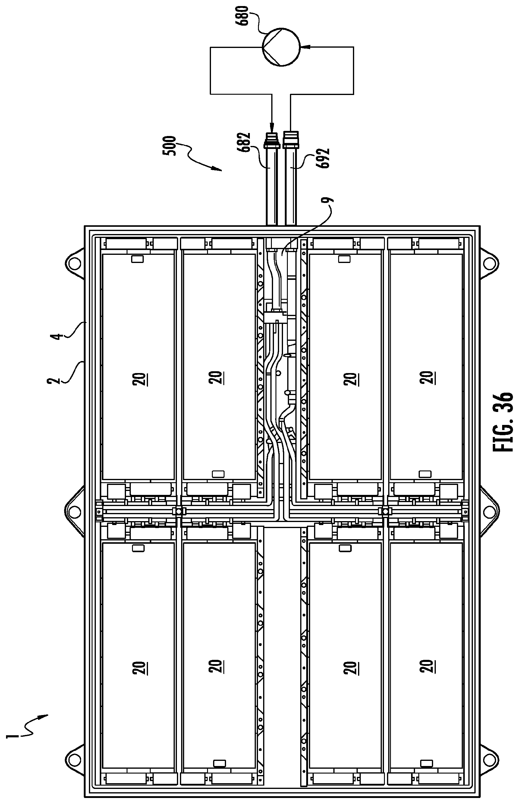 Patent US12107247 Figure 17 – Battery pack with thermal management system
