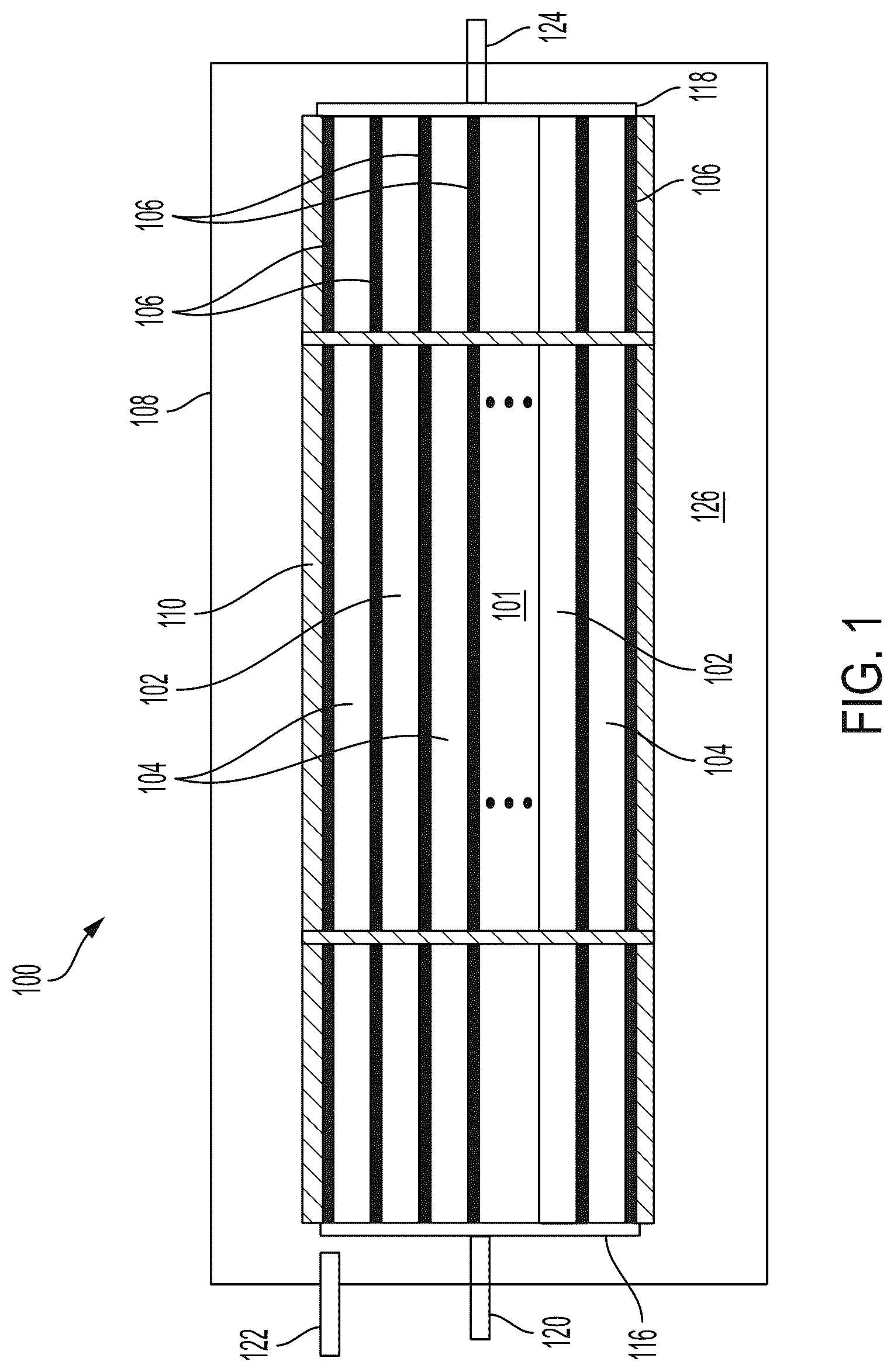 Patent US12107249 Figure 1 – Nickel-hydrogen battery configurations for grid-scale energy storage