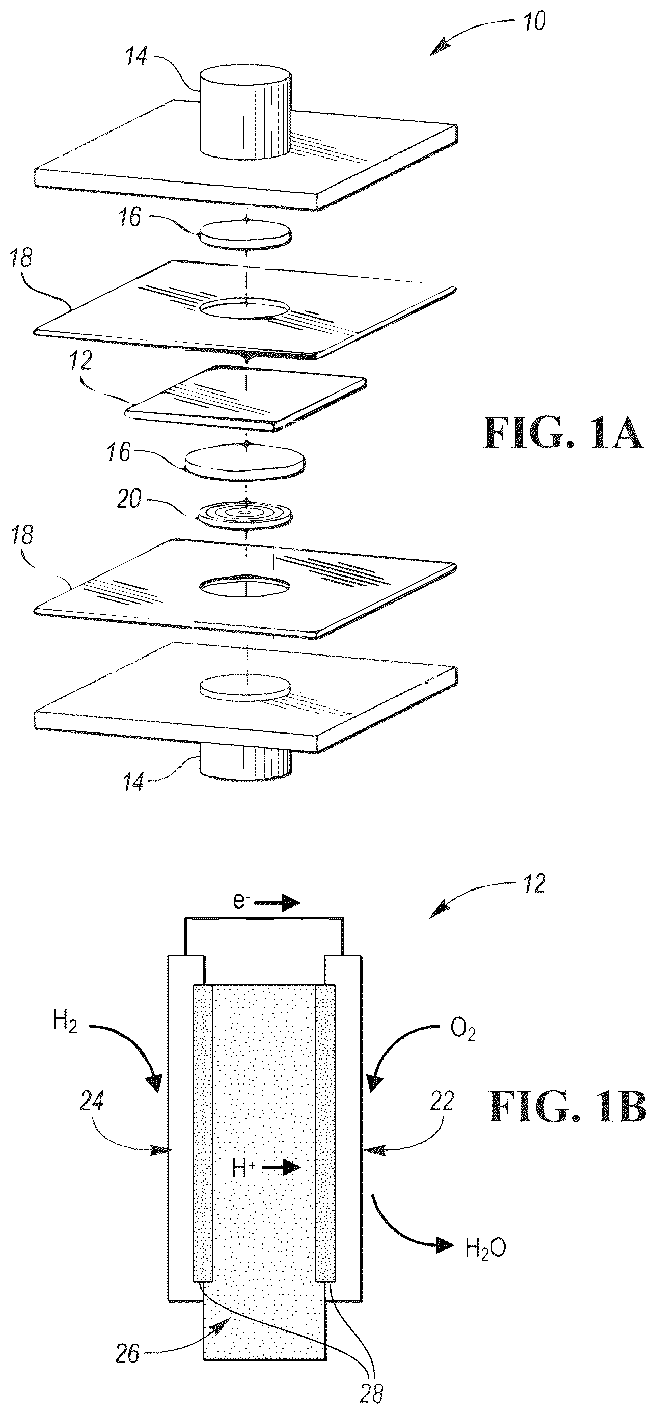 Patent US12107277 Figure 1 – Electrochemical cell catalyst layers