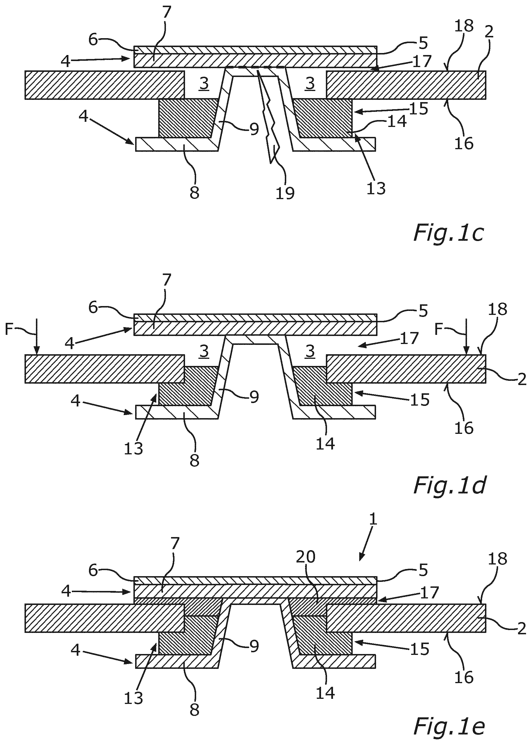 Patent US12107281 Figure 2 – Method for producing a cover assembly for a cell housing of a prismatic battery cell having a sealing element, and battery cell