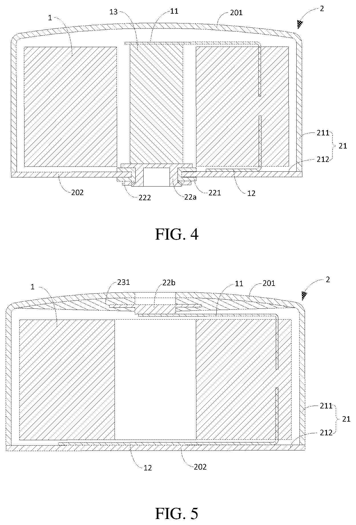Patent US12107286 Figure 3 – Housing assembly of button cell, button cell and electronic product