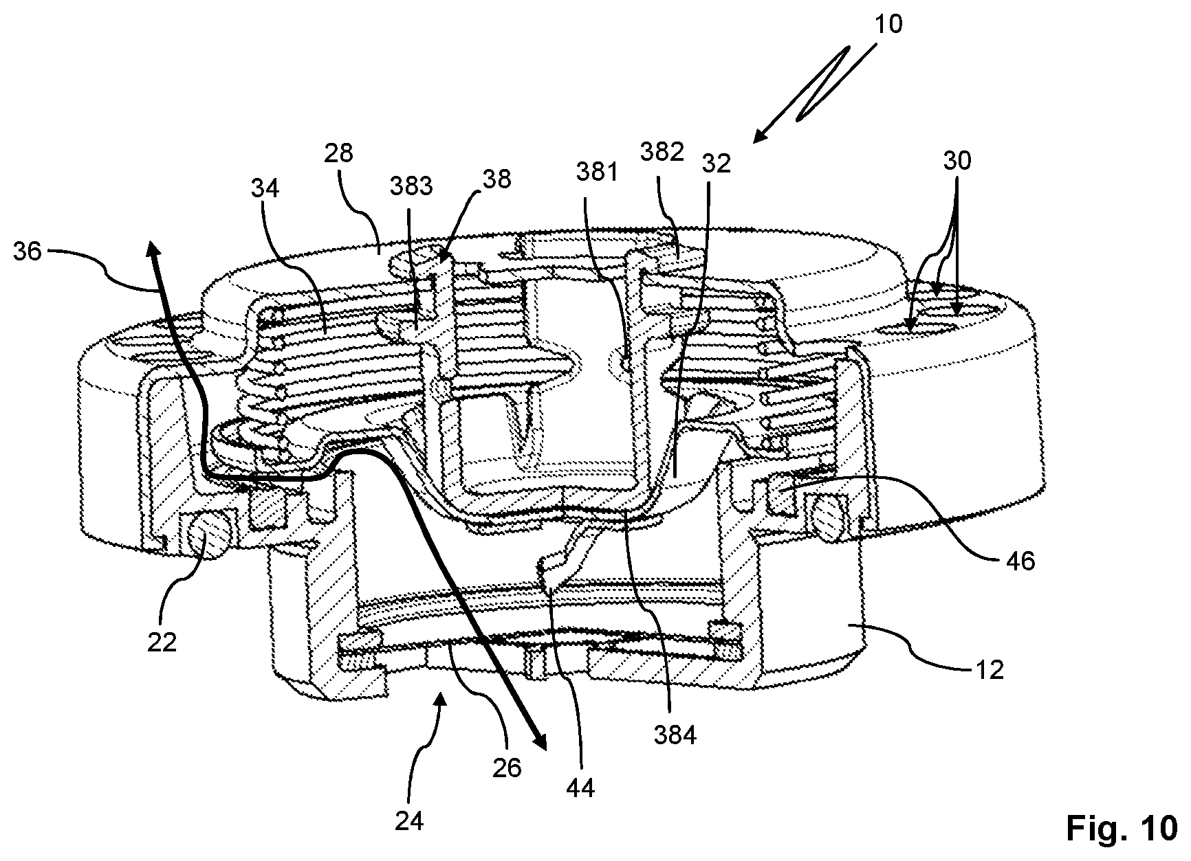 Patent US12107294 Figure 11 – Pressure equalization device, method for pressure equalization and housing