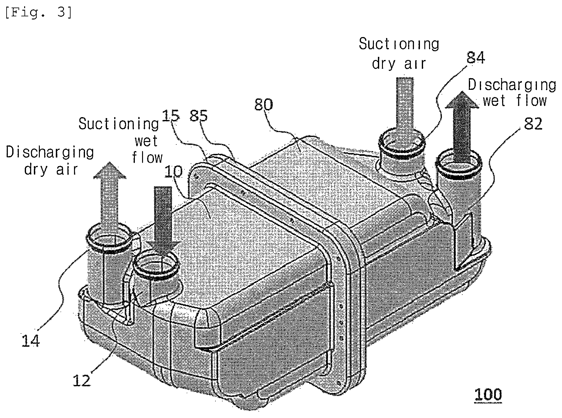 Patent US12107303 Figure 3 – Membrane humidifier for fuel cells