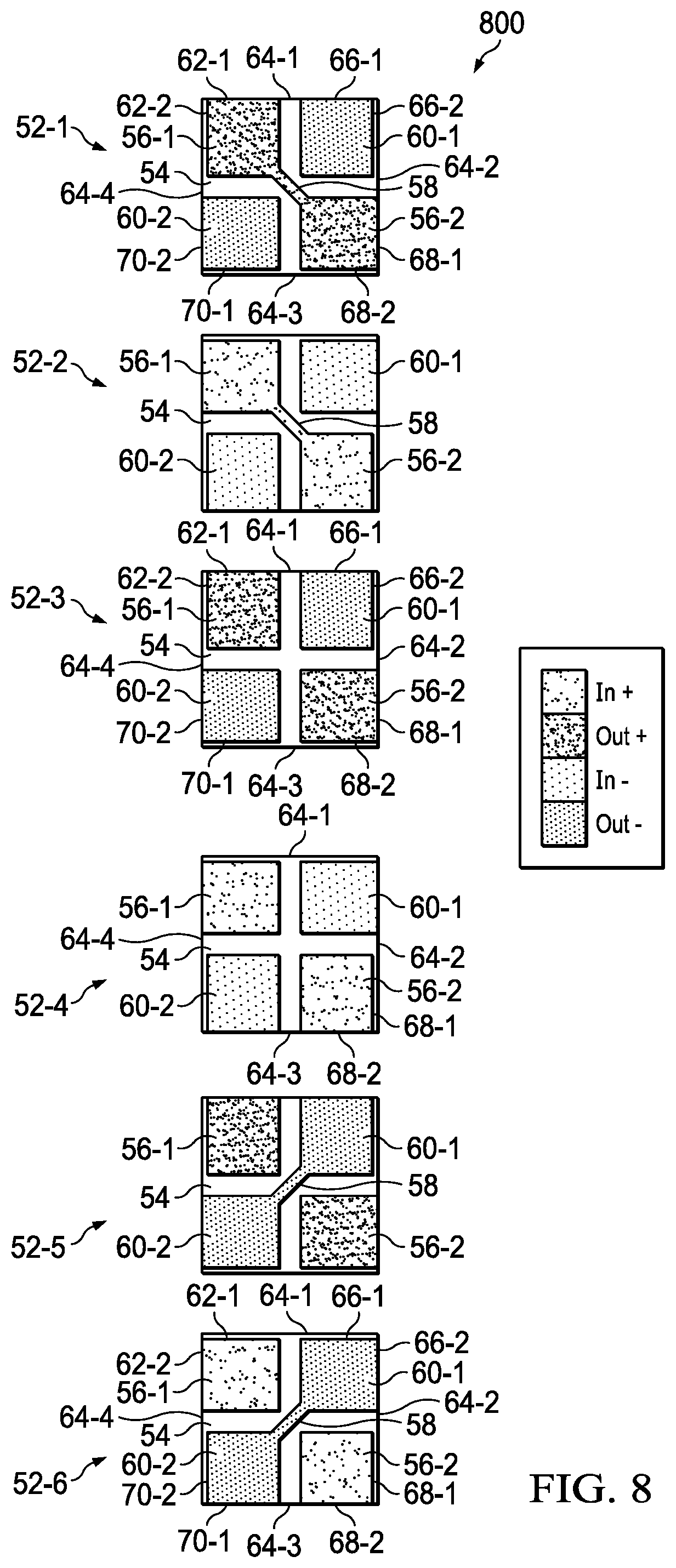 Patent US12107311 Figure 8 – System for crosstalk rejecting topology