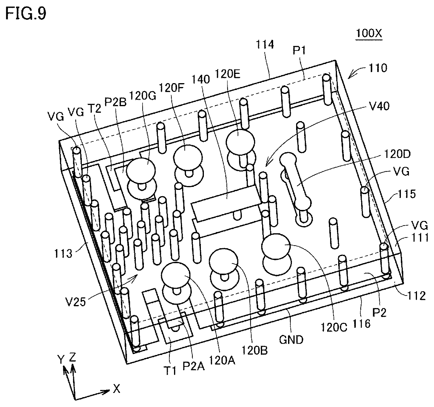Patent US12107312 Figure 6 – Band pass filter and high frequency front-end circuit including same