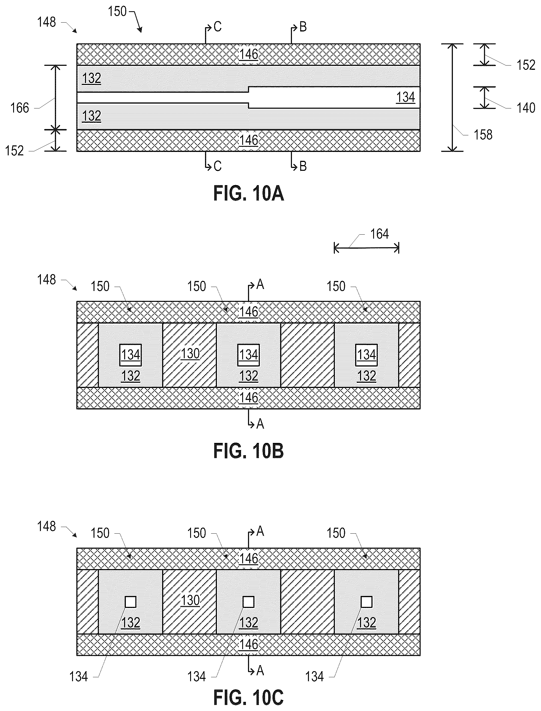 Patent US12107314 Figure 4 – Microelectronic support for millimeter-wave communication including a transmission line trace and via pad spaced apart from a respective anti-trace and anti-pad