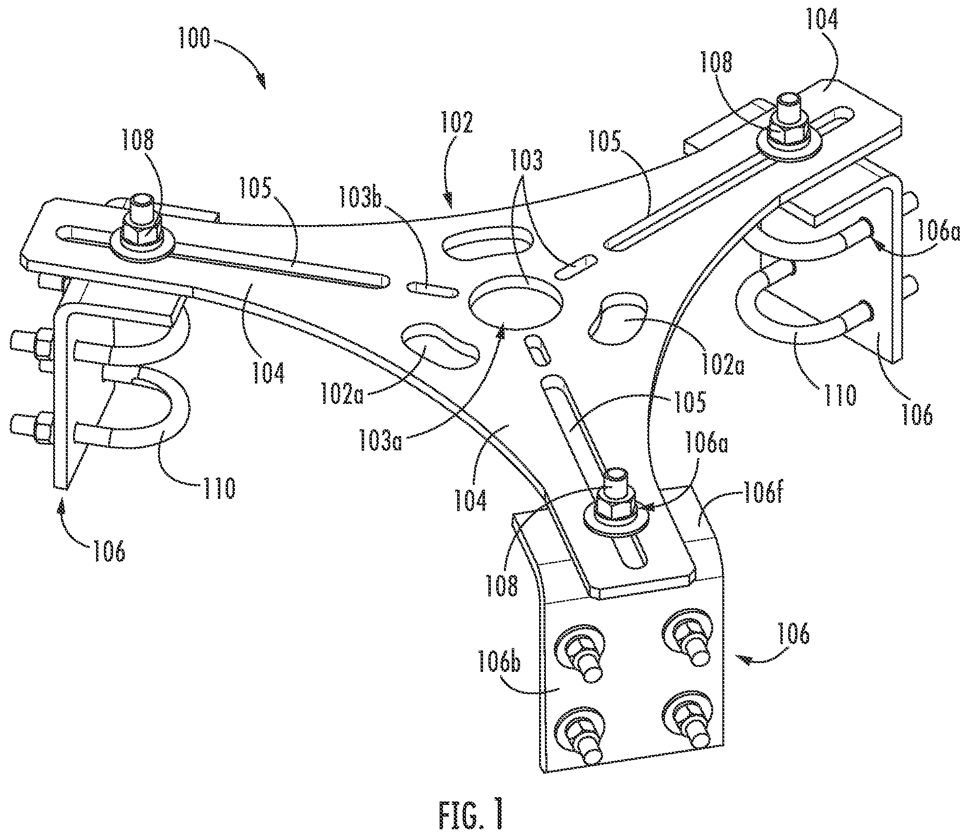 Patent US12107317 Figure 1 – Universal small cell antenna mounts and antenna mount assemblies