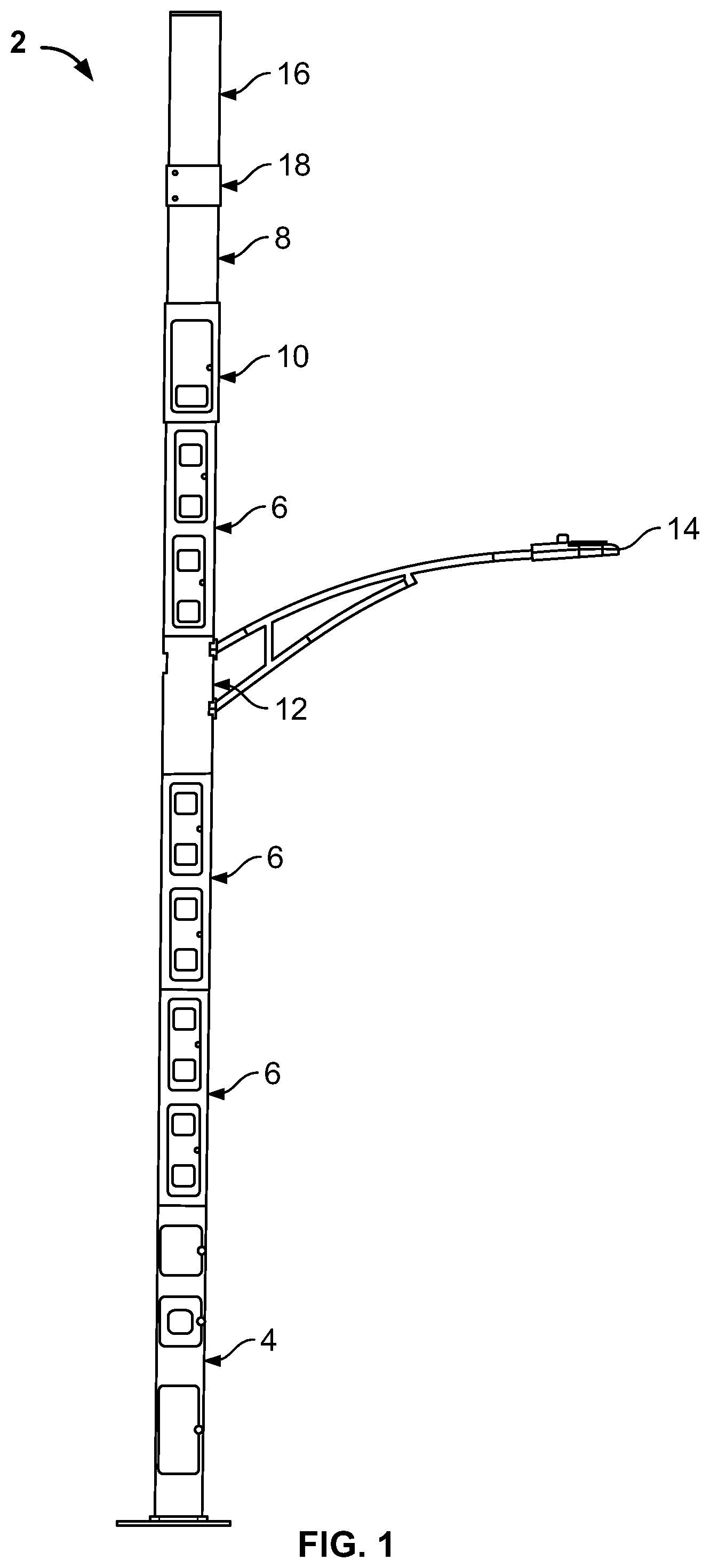 Patent US12107320 Figure 1 – Module for a cellular communications monopole