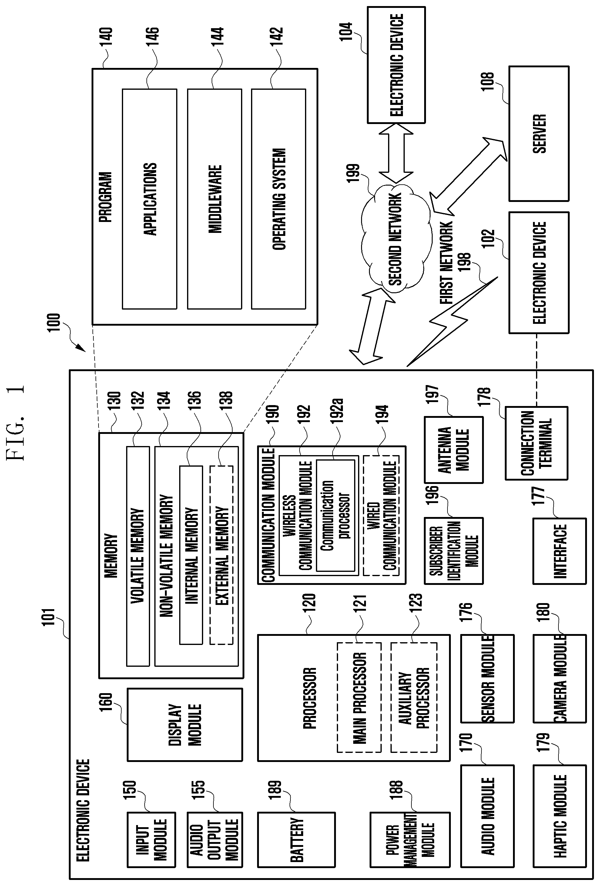 Patent US12107321 Figure 1 – Antenna and electronic device including same