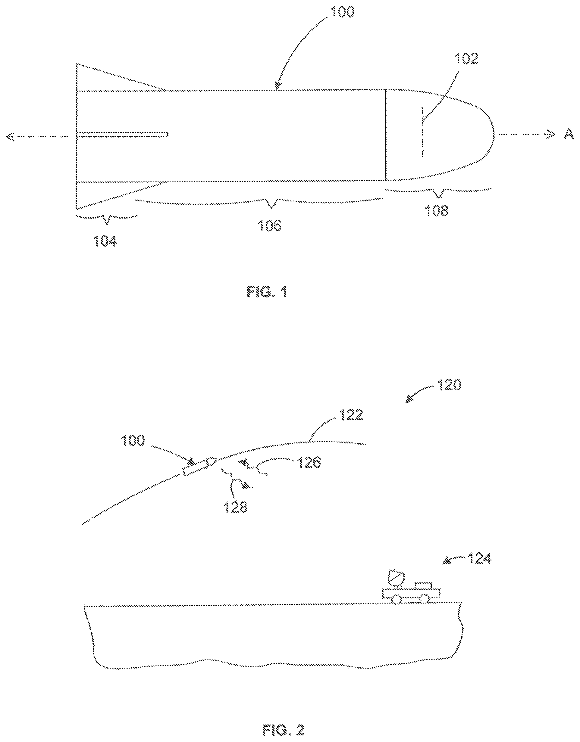 Patent US12107326 Figure 1 – Compact antenna system for munition