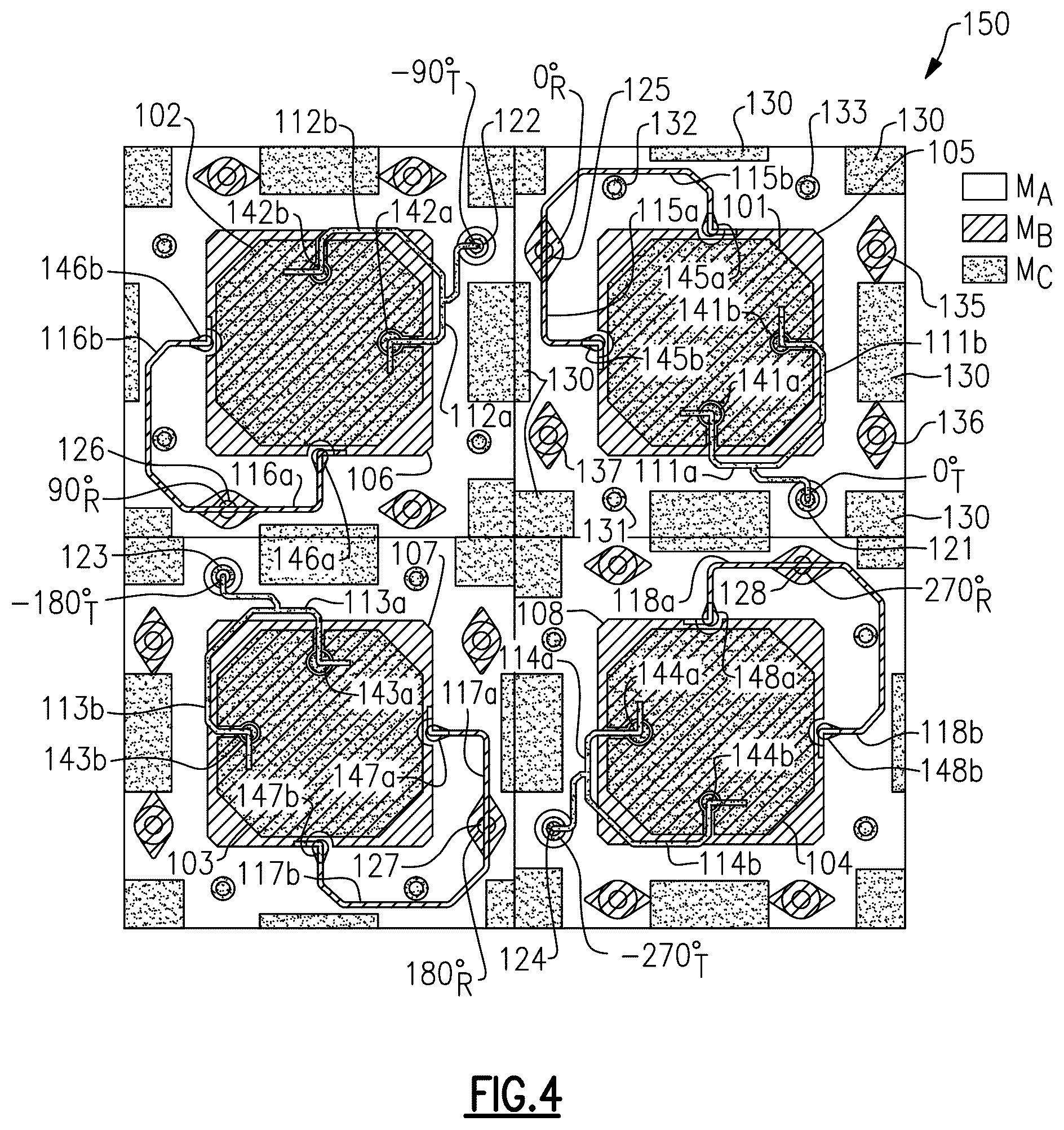 Patent US12107330 Figure 4 – Apparatus and methods for circularly polarized antenna arrays