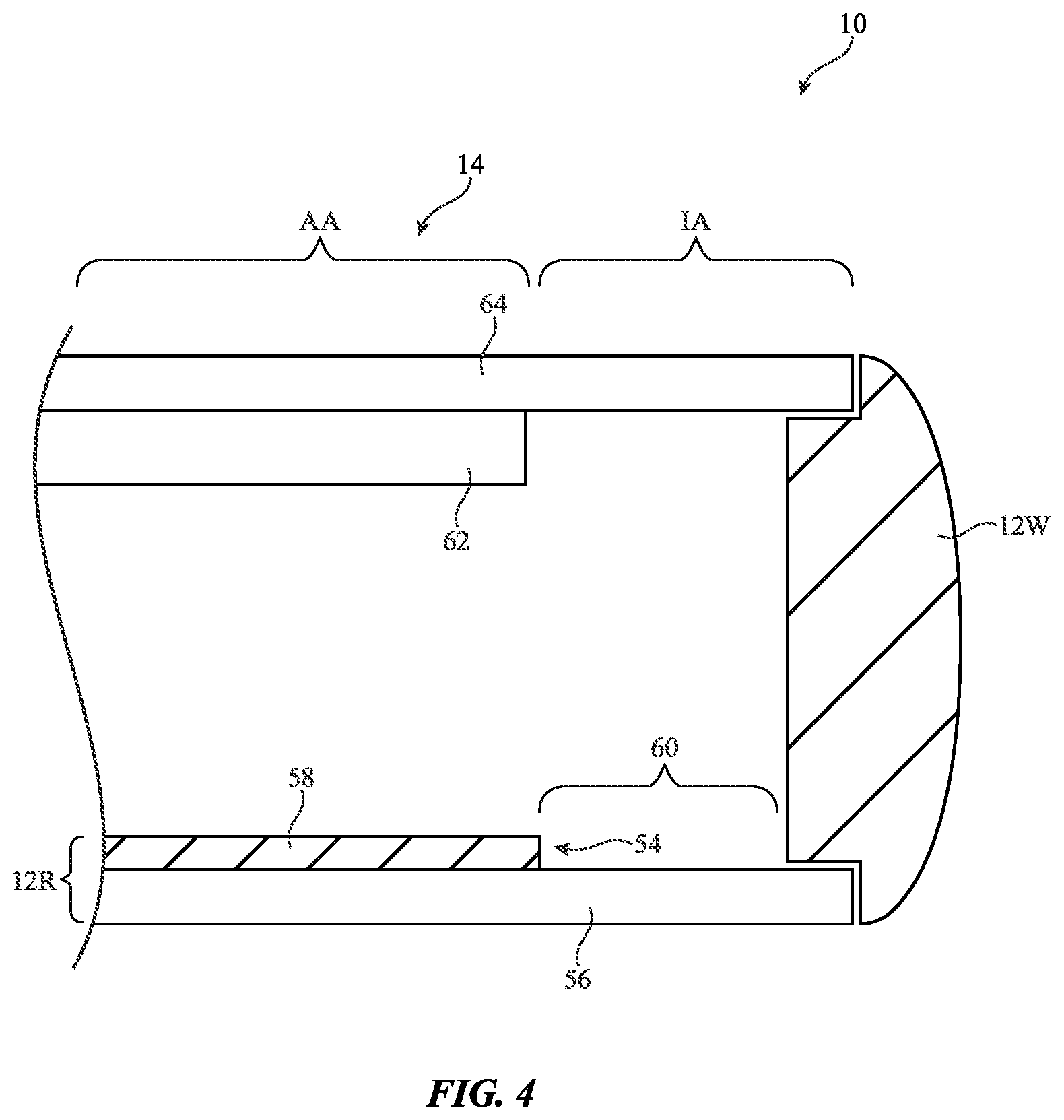 Patent US12107335 Figure 4 – Electronic devices with distributed slot antenna structures