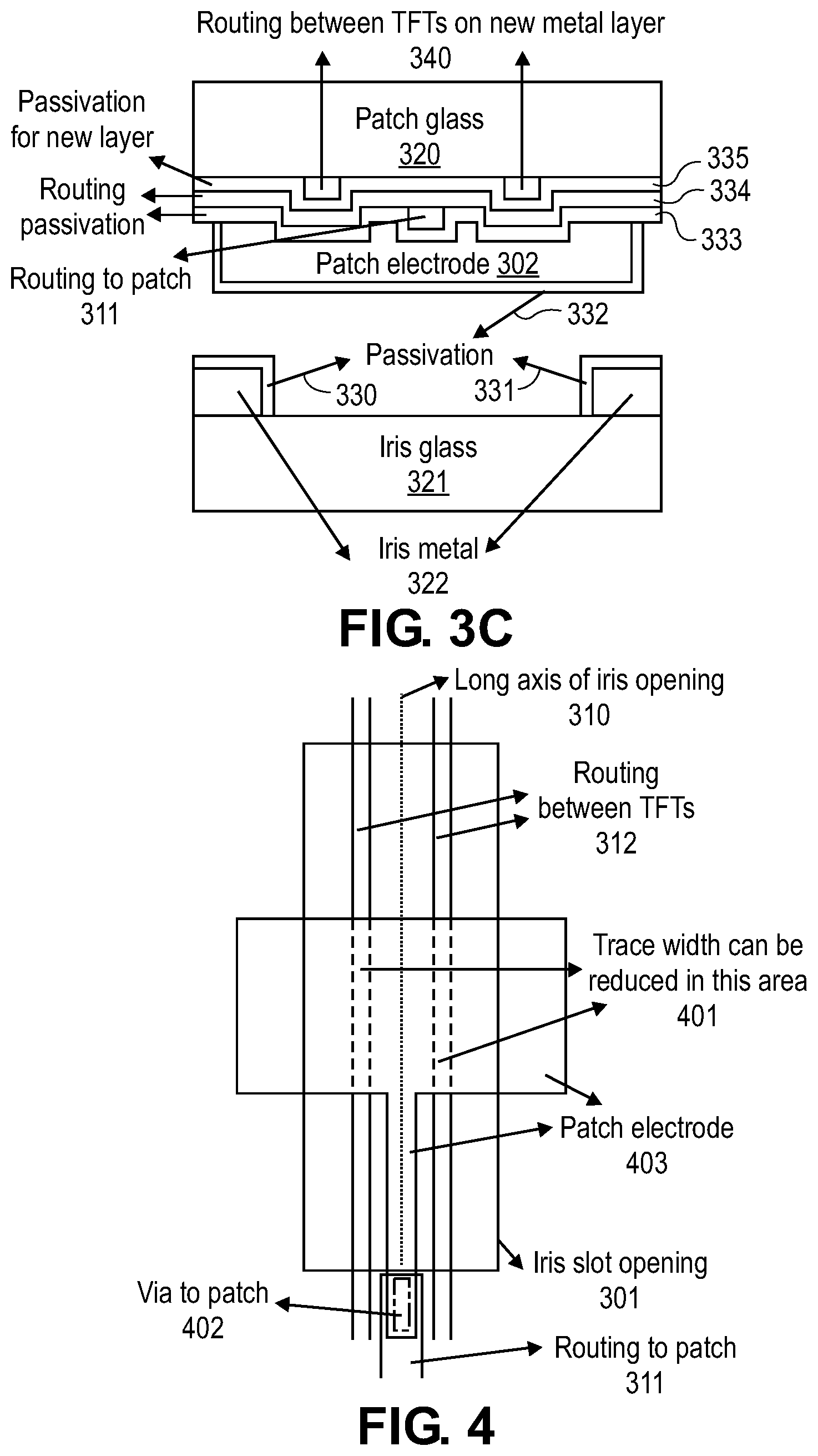 Patent US12107348 Figure 9 – Routing and layout in an antenna