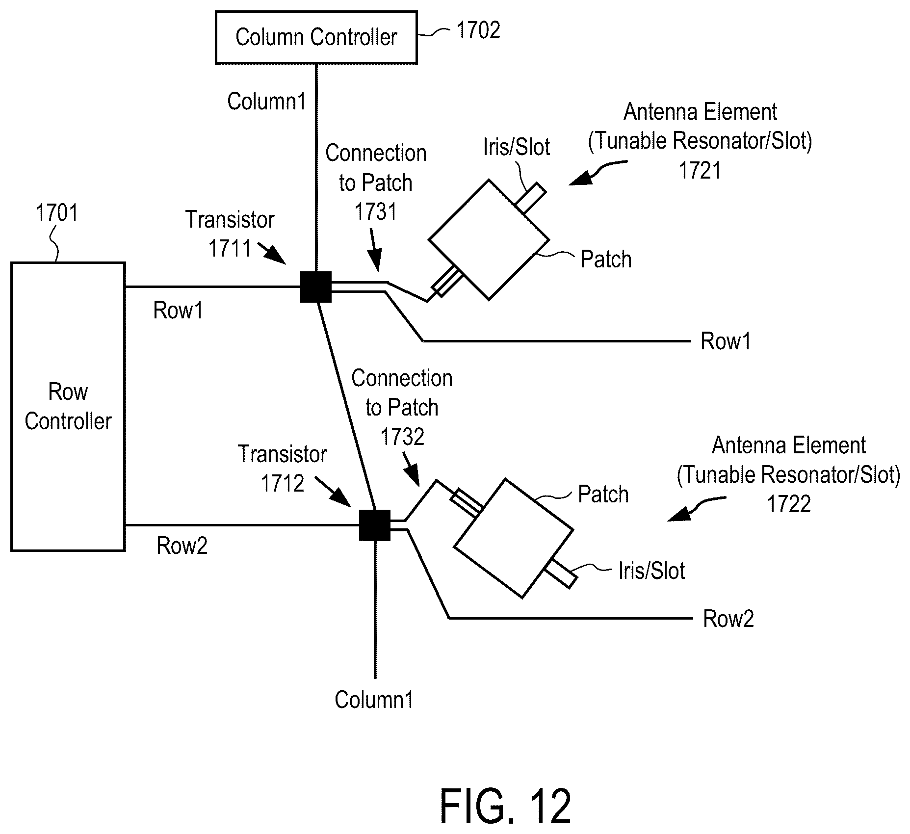 Patent US12107348 Figure 19 – Routing and layout in an antenna