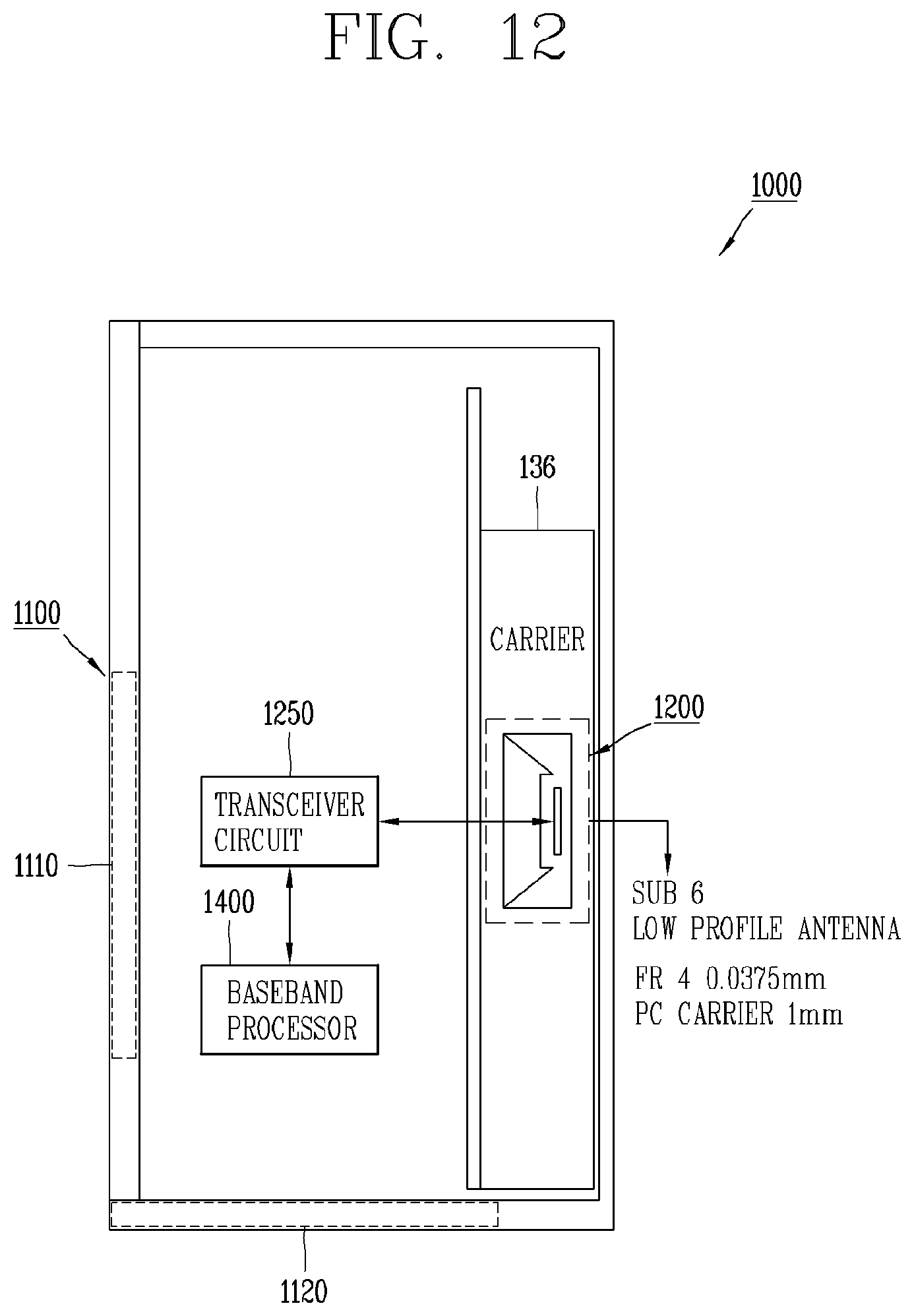 Patent US12107350 Figure 18 – Electronic device having 5G antenna