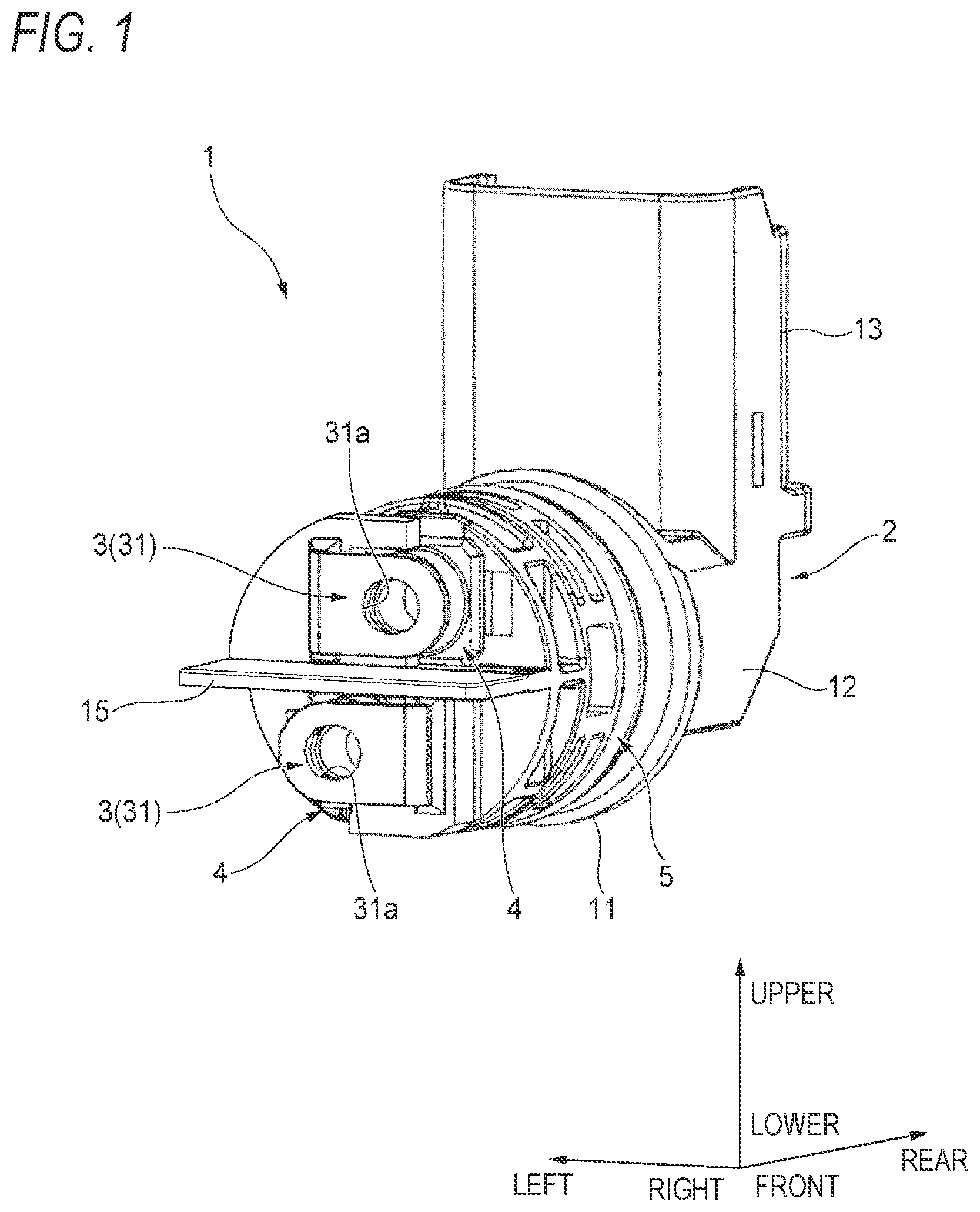 Patent US12107362 Figure 1 – Connector and holding structure of electric wire with terminal