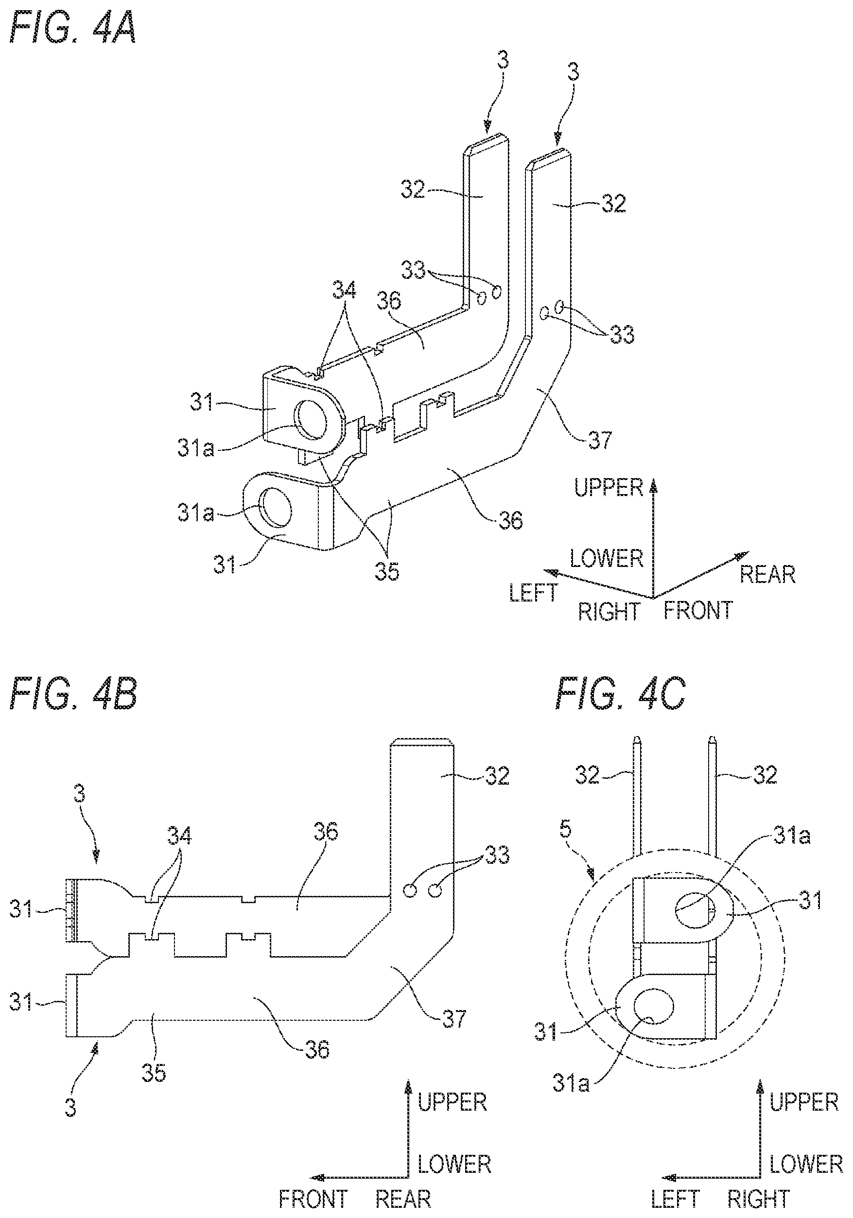 Patent US12107362 Figure 4 – Connector and holding structure of electric wire with terminal