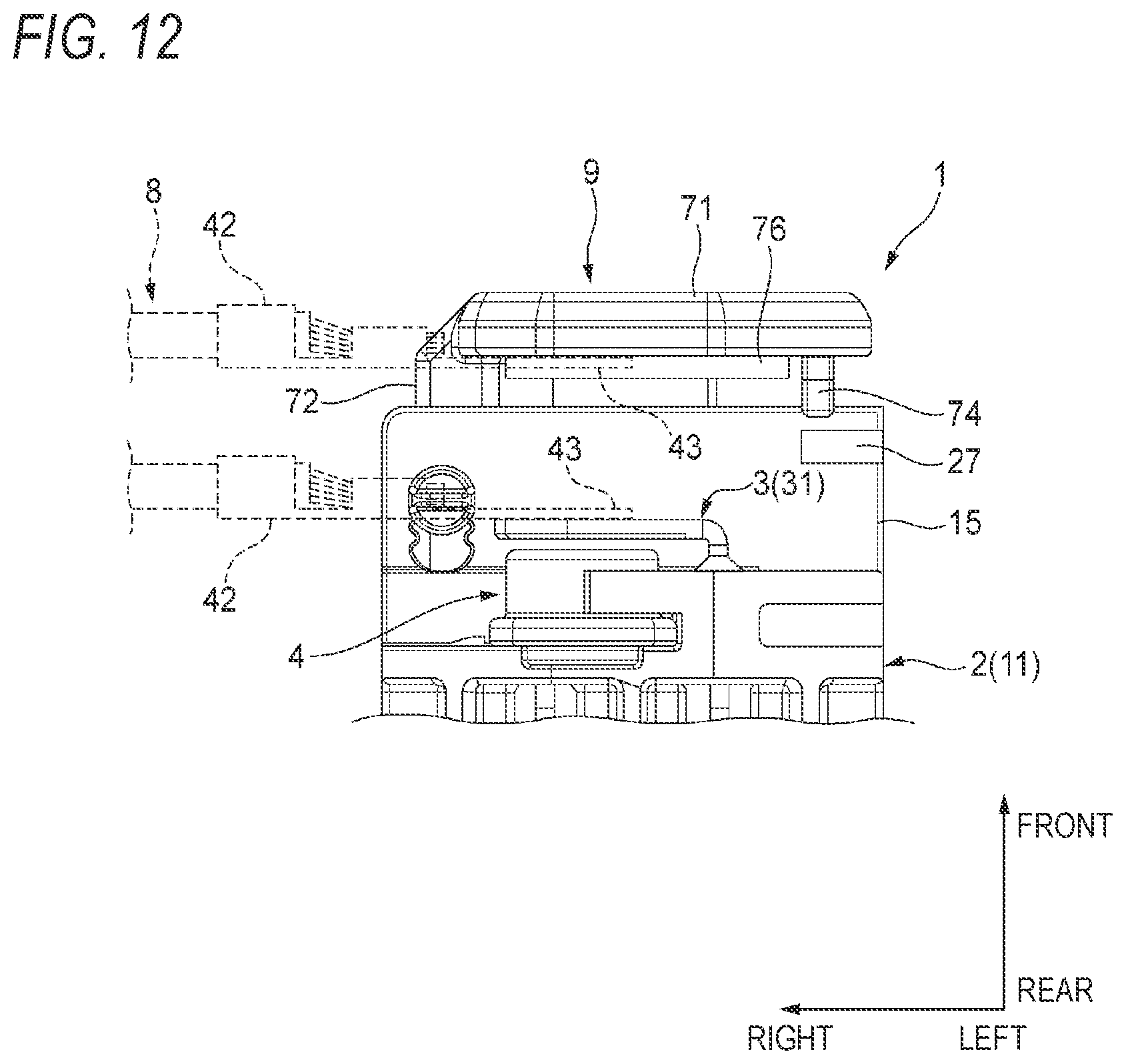 Patent US12107362 Figure 12 – Connector and holding structure of electric wire with terminal