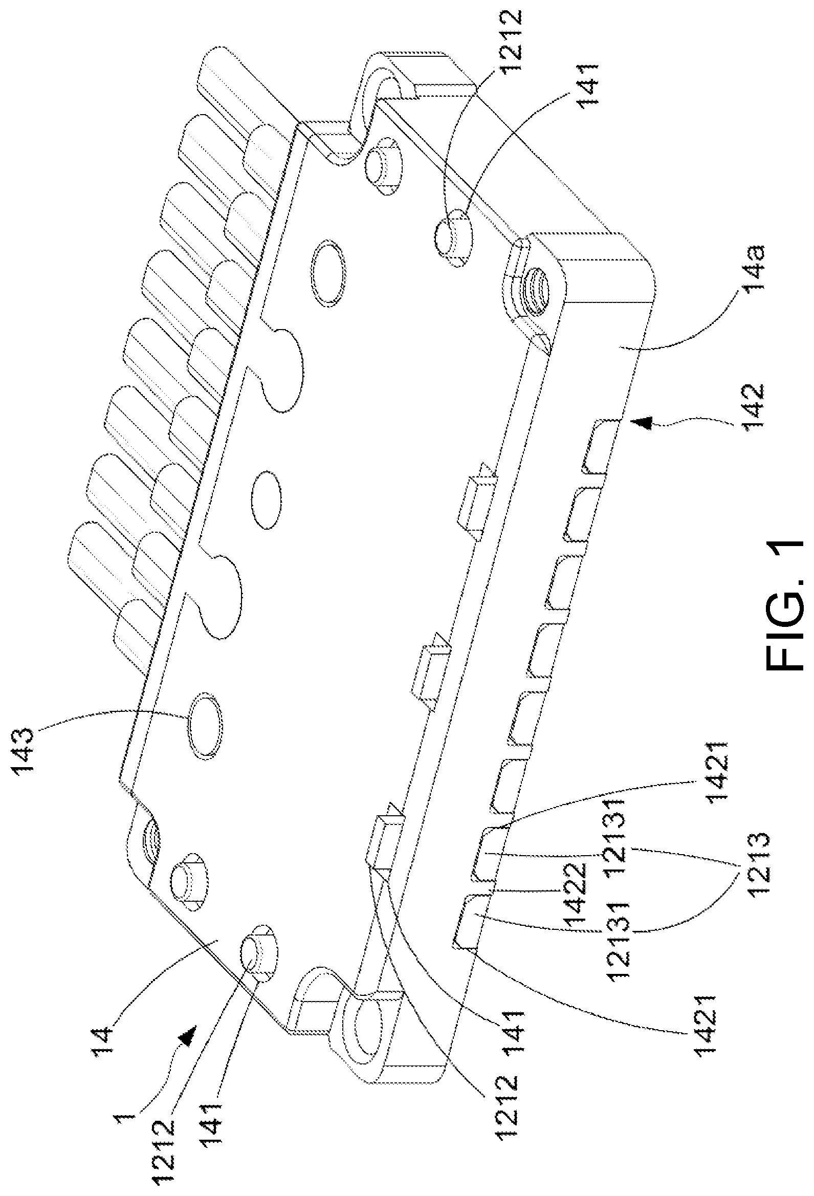 Patent US12107370 Figure 1 – Electrical connector with ground terminals and shielding ground terminals around signal terminals