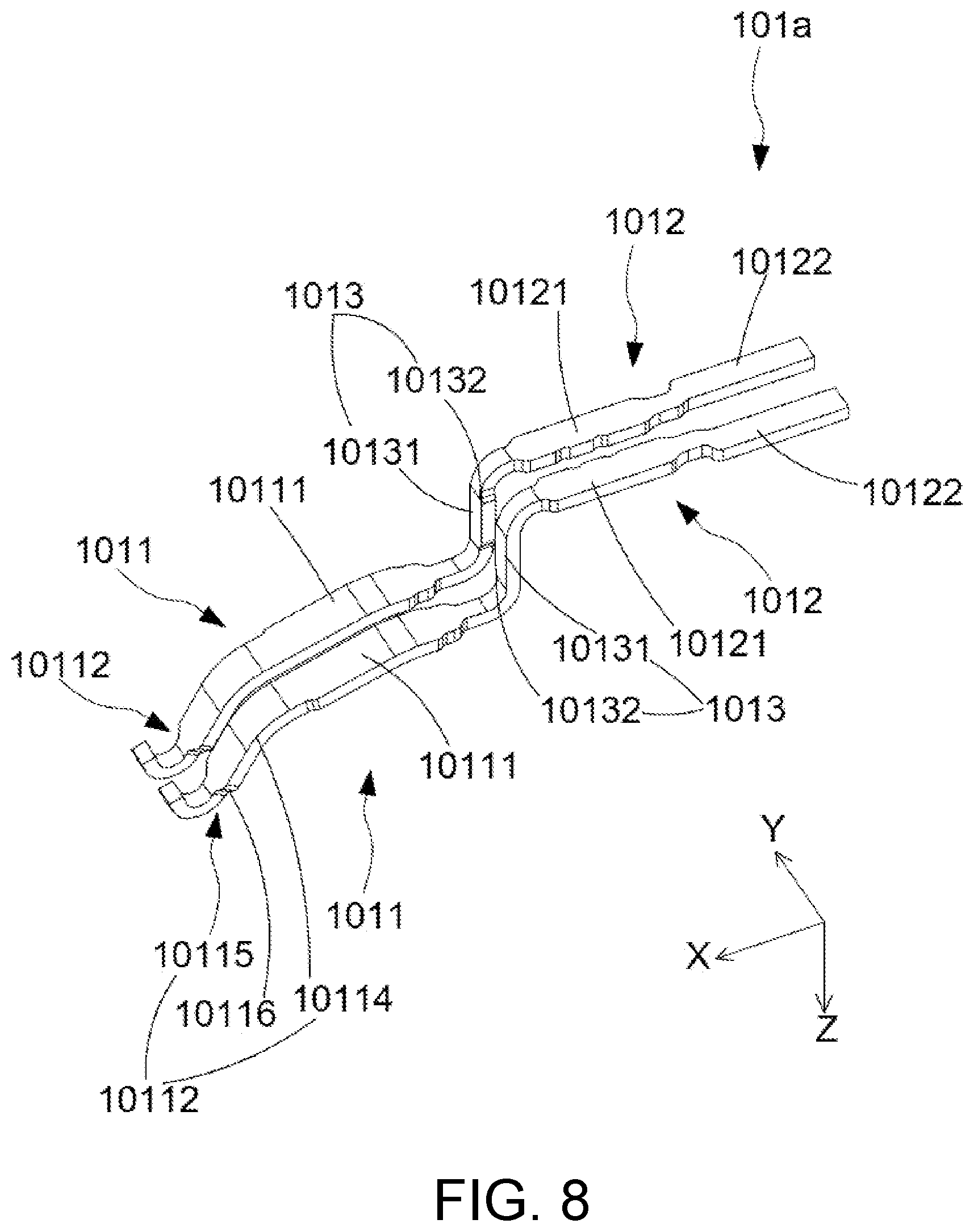 Patent US12107370 Figure 8 – Electrical connector with ground terminals and shielding ground terminals around signal terminals