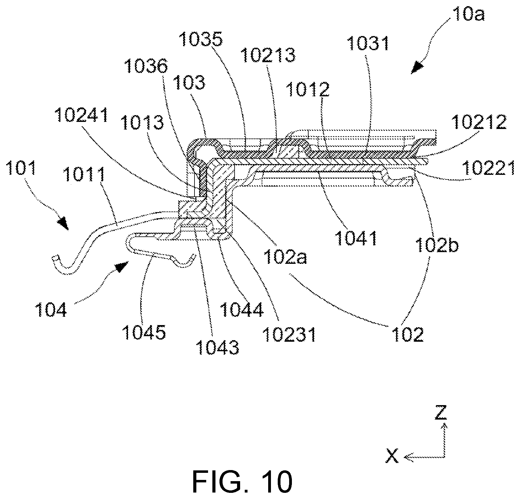 Patent US12107370 Figure 10 – Electrical connector with ground terminals and shielding ground terminals around signal terminals