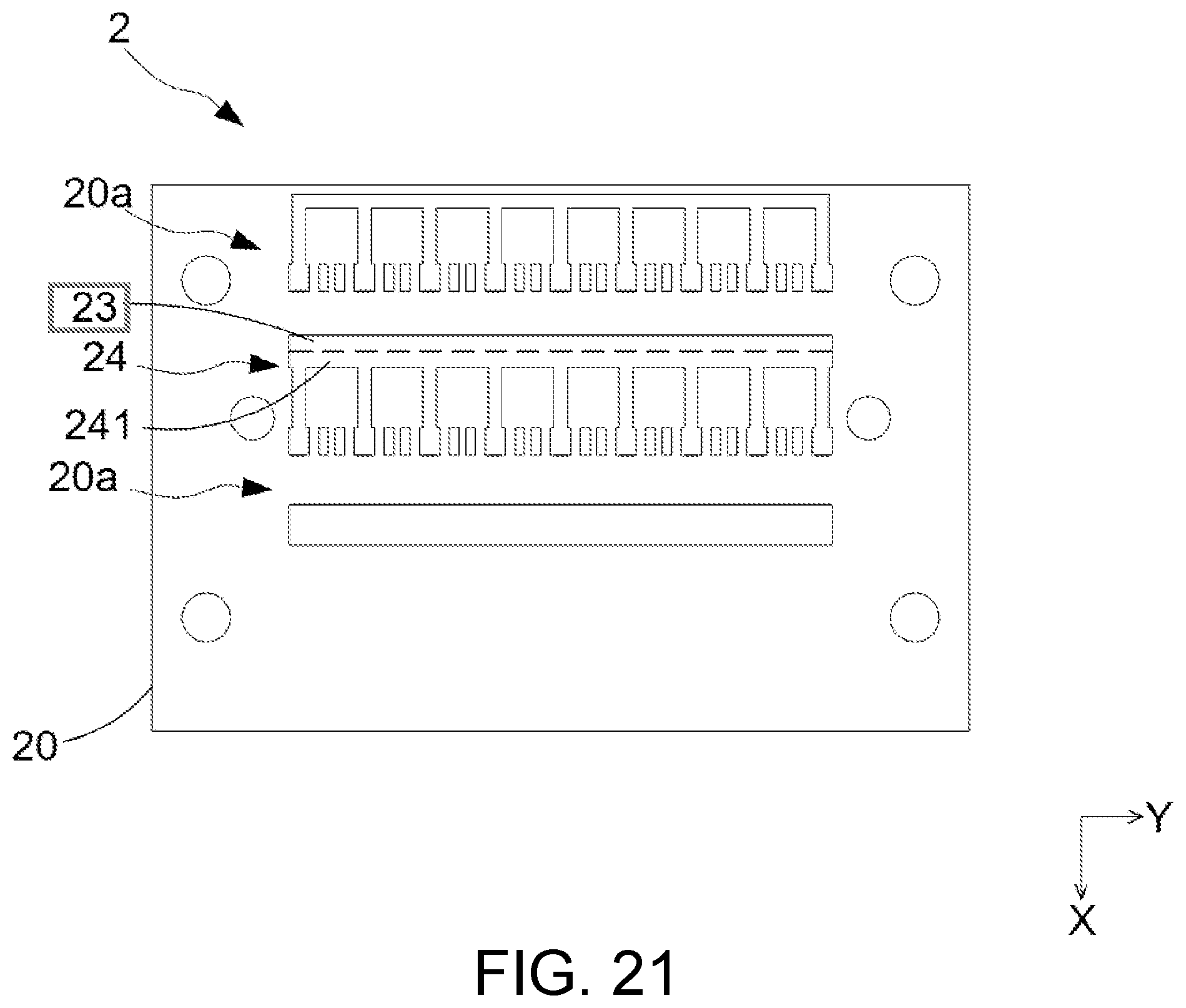 Patent US12107370 Figure 20 – Electrical connector with ground terminals and shielding ground terminals around signal terminals