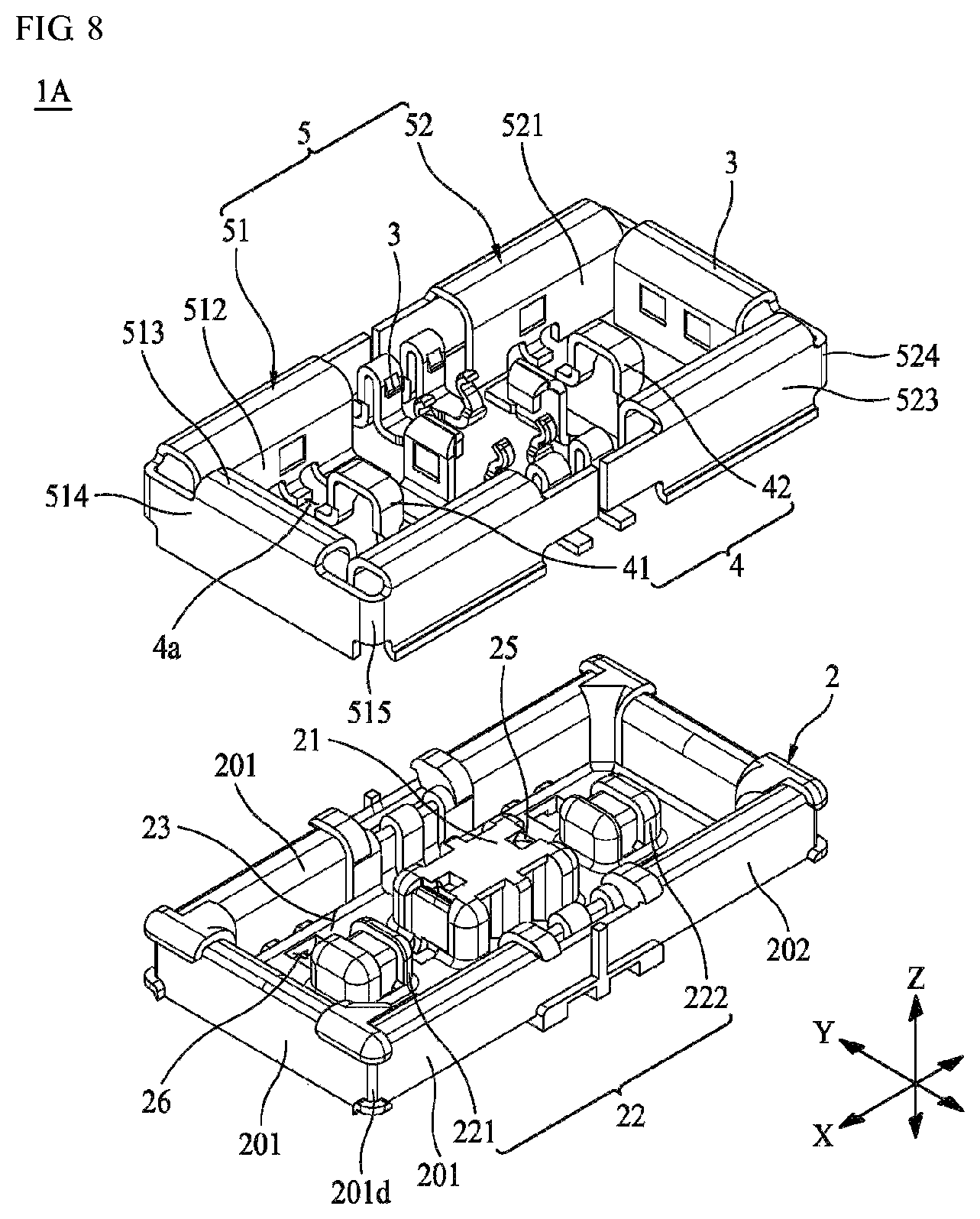 Patent US12107371 Figure 6 – Board connector