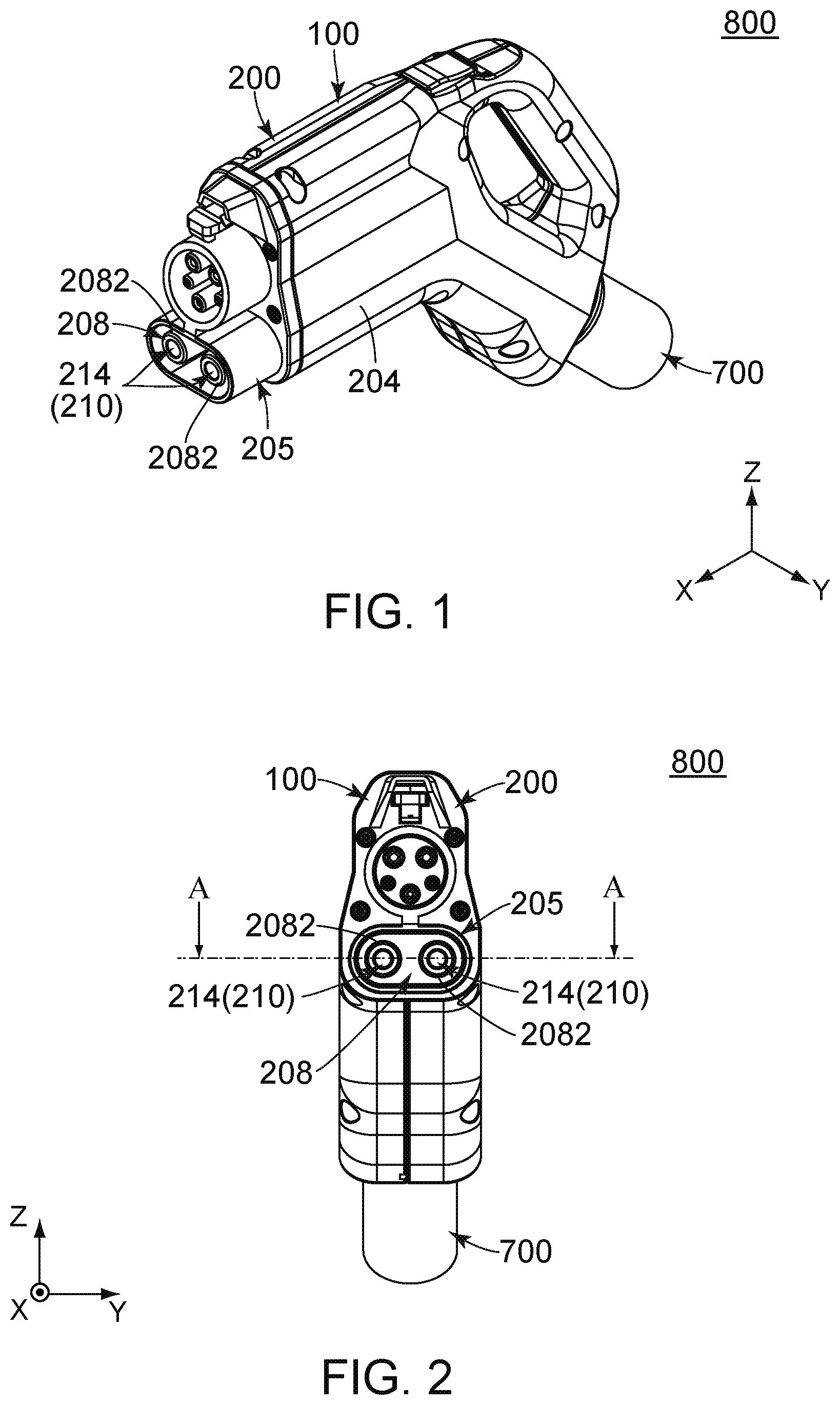 Patent US12107373 — Assembly including a cable and a connector with second coupling portion of each DC contact of connector coupled with first coupling portions of at least two DC wires of cable — Figure 1