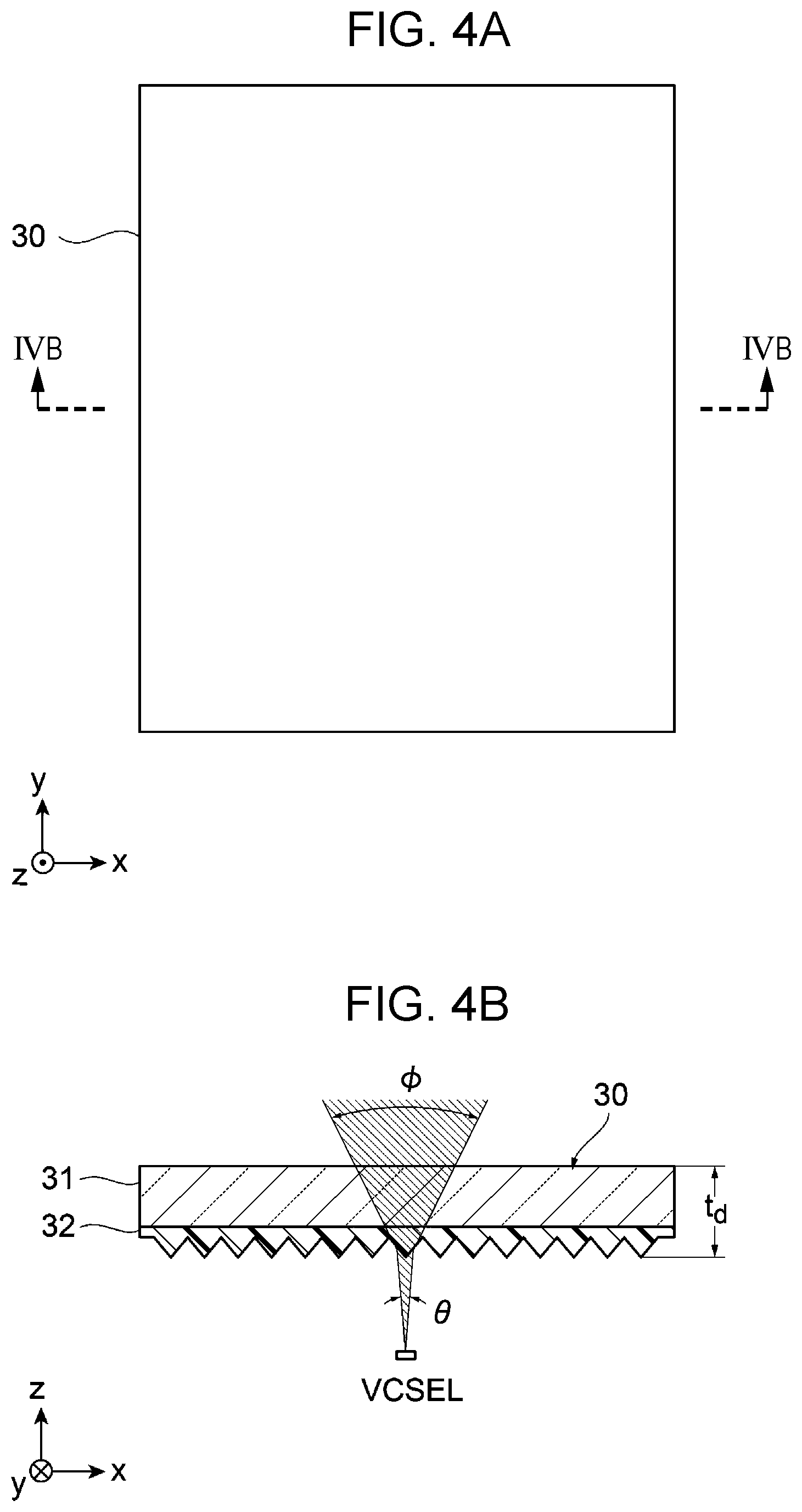 Patent US12107385 Figure 4 – Light emitting device, optical device, and measurement device