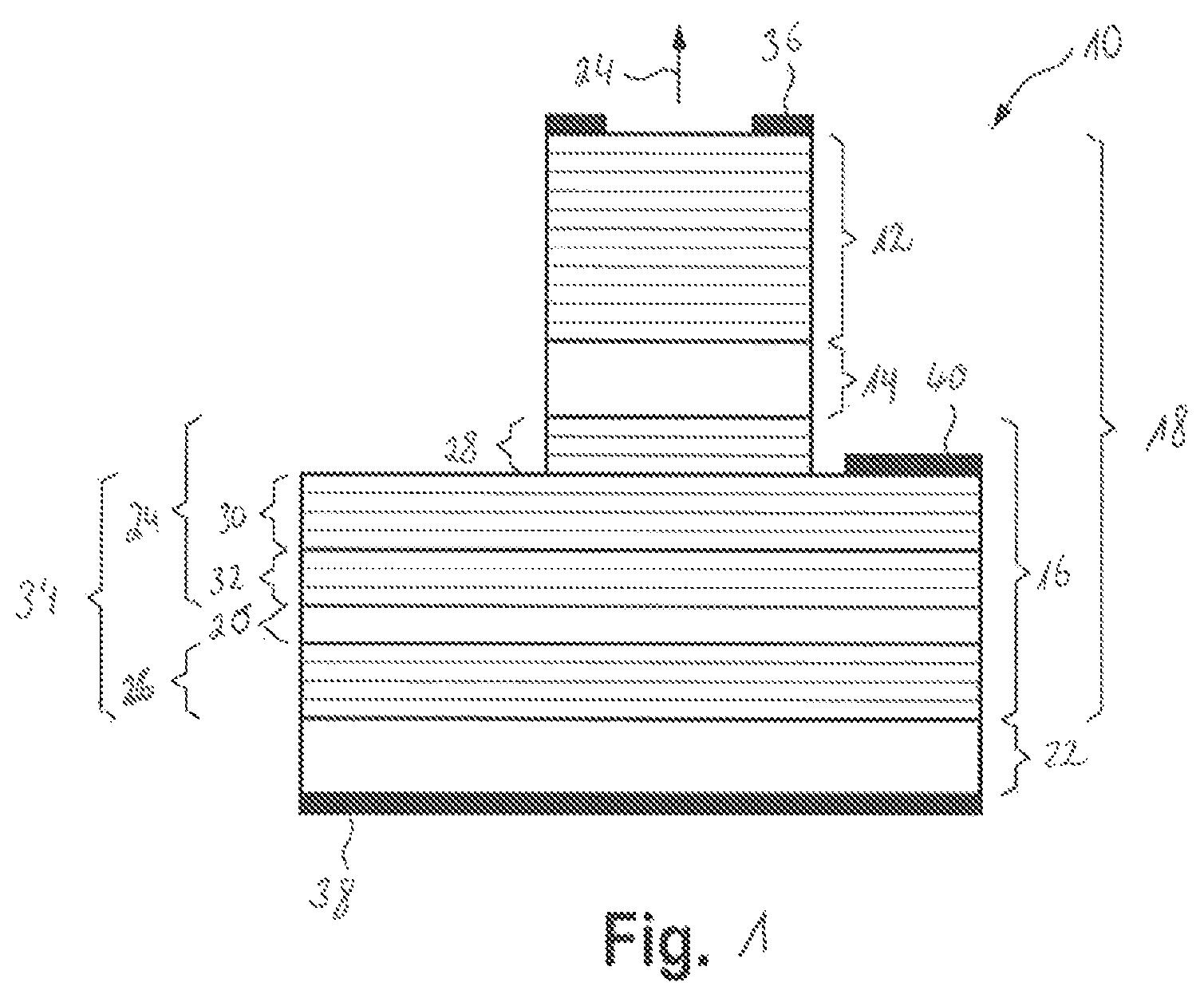 Patent US12107388 Figure 1 – Vertical cavity surface emitting laser with integrated photodiode