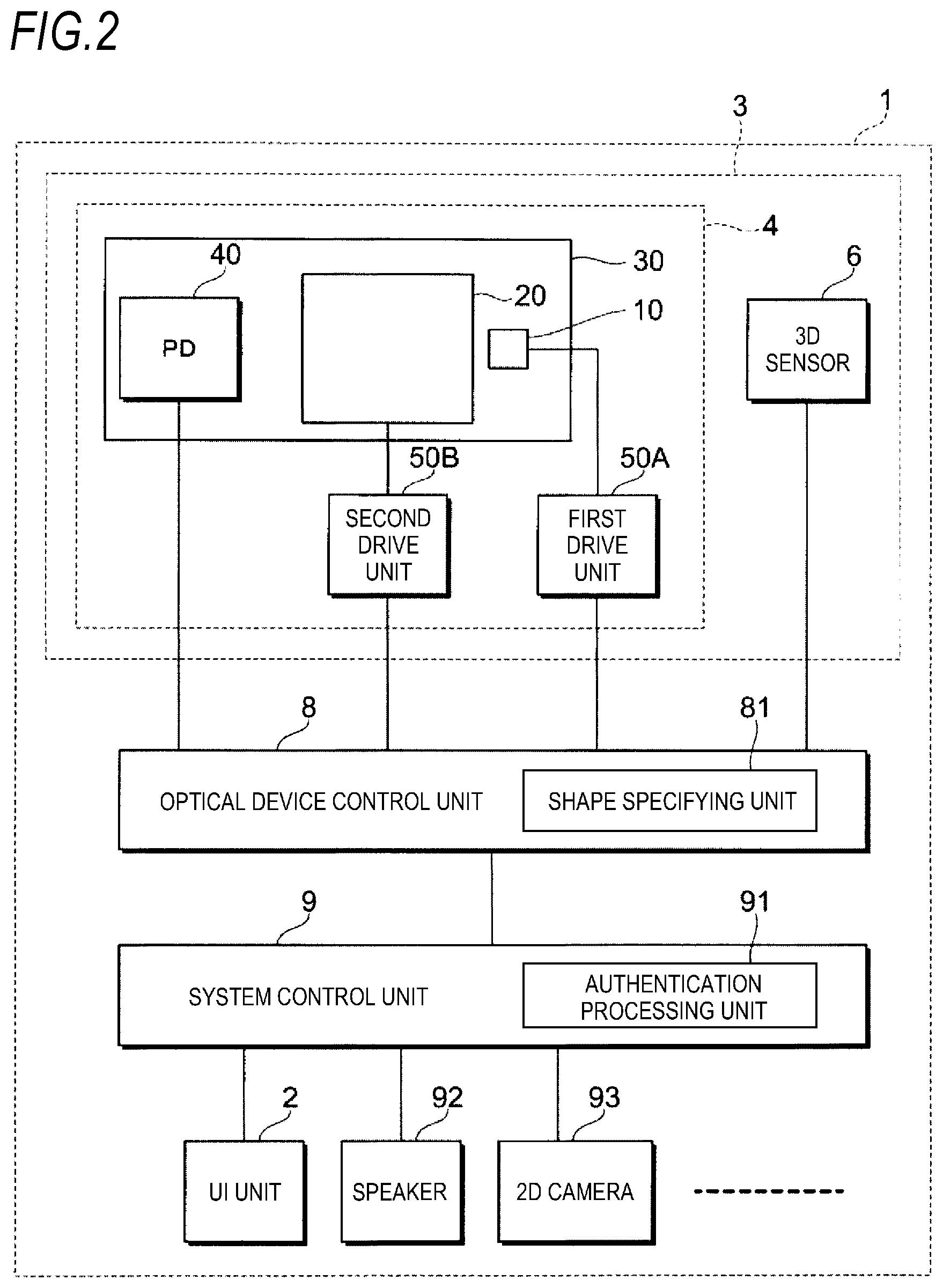 Patent US12107396 Figure 2 – Light-emitting device, optical device, and information processing device
