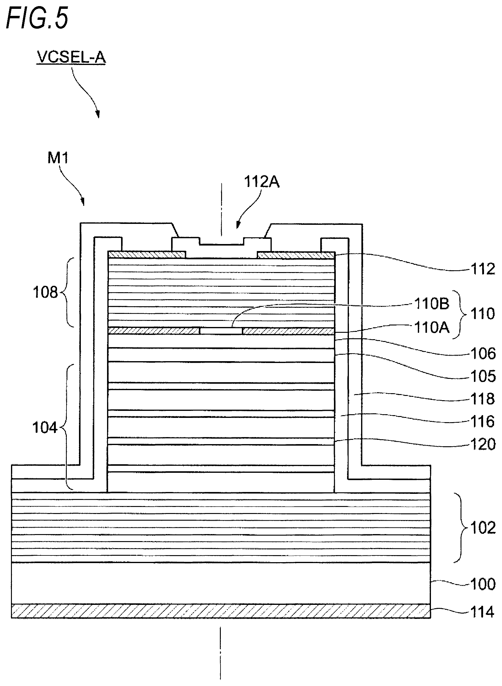 Patent US12107396 Figure 5 – Light-emitting device, optical device, and information processing device