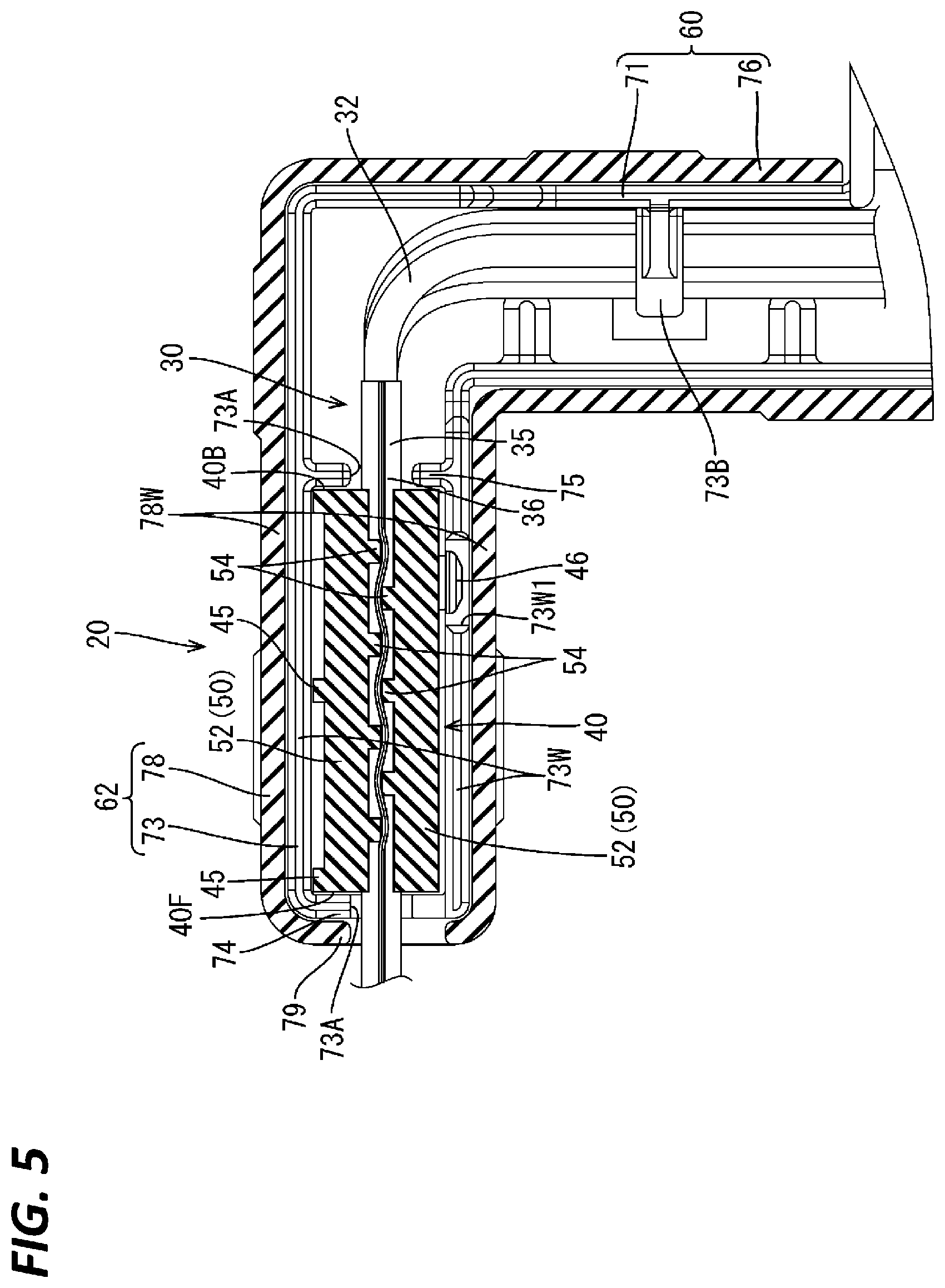 Patent US12107401 Figure 5 – Wiring harness module and wiring harness routing device