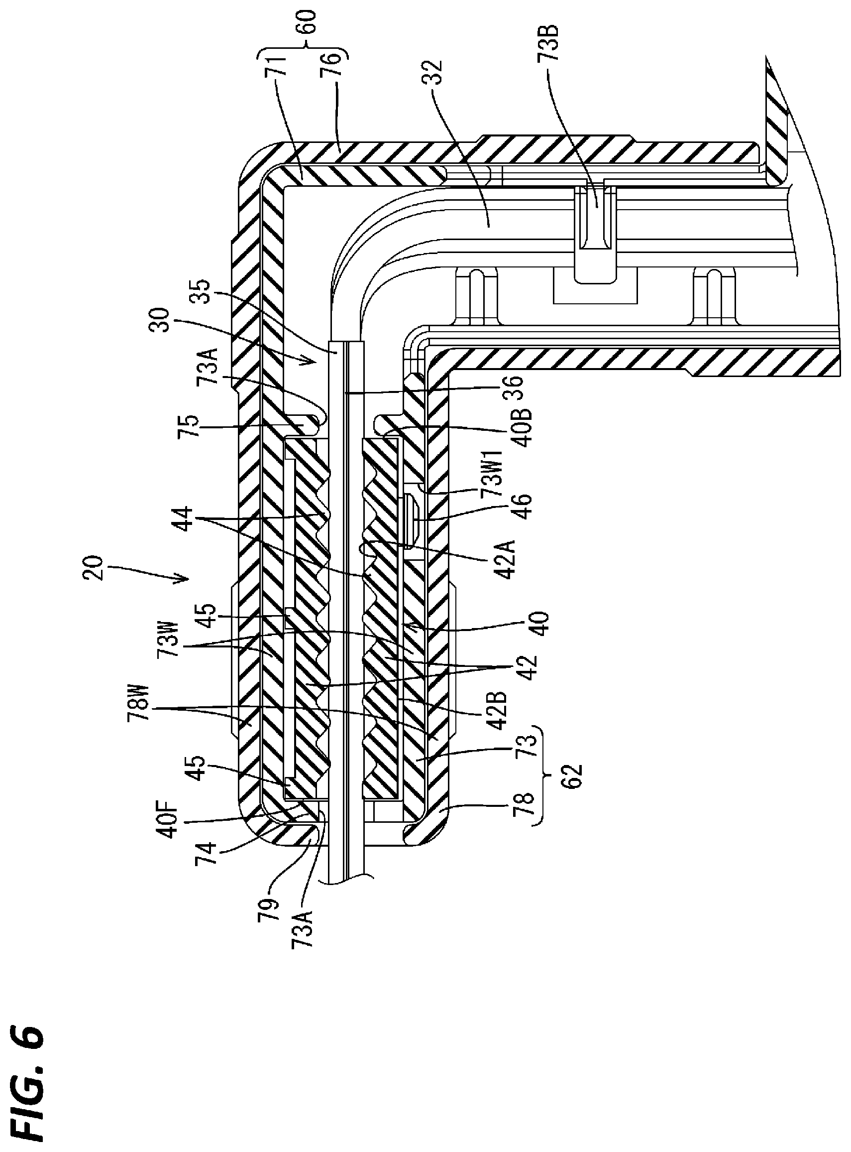 Patent US12107401 Figure 6 – Wiring harness module and wiring harness routing device