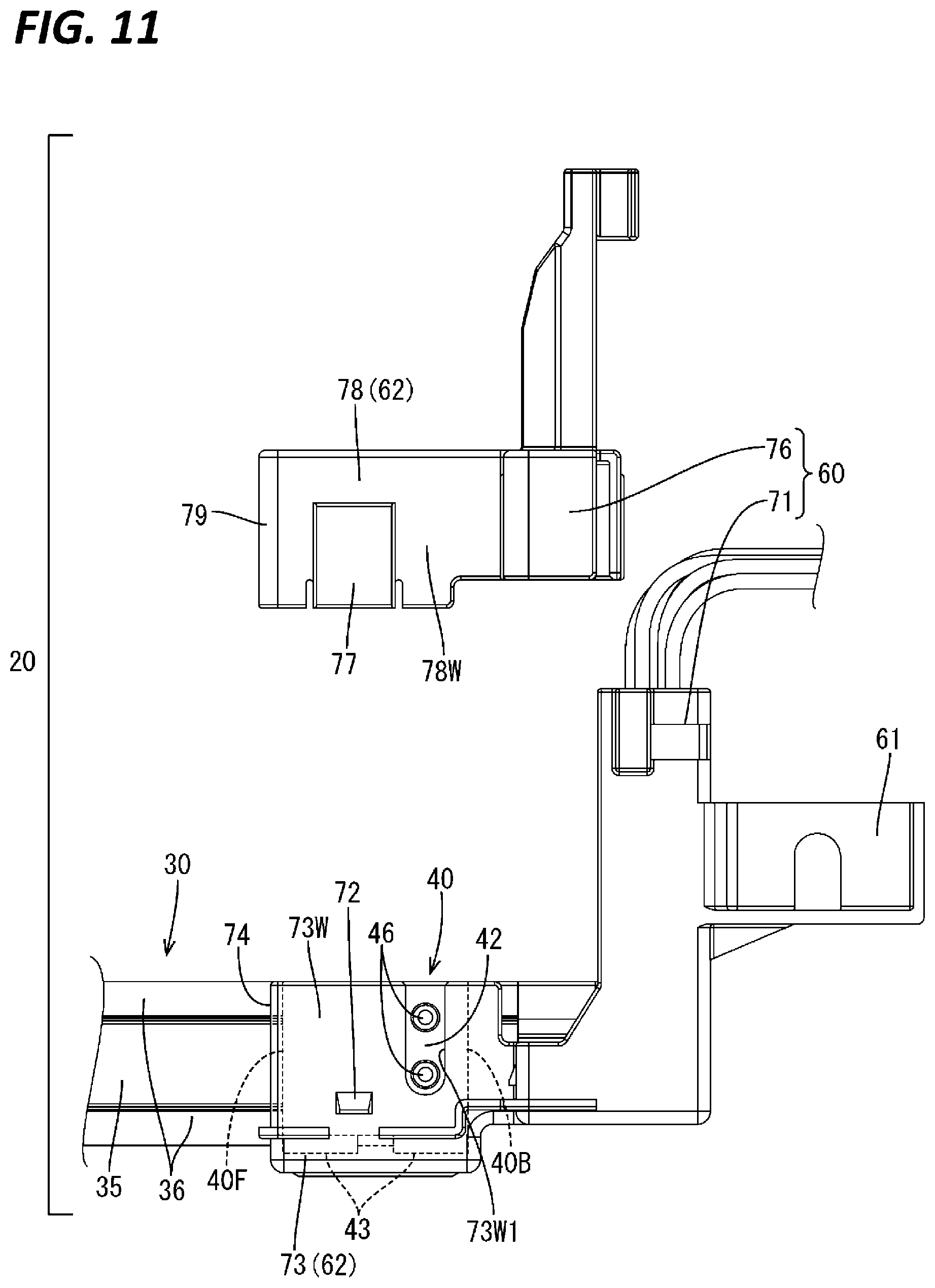 Patent US12107401 Figure 10 – Wiring harness module and wiring harness routing device